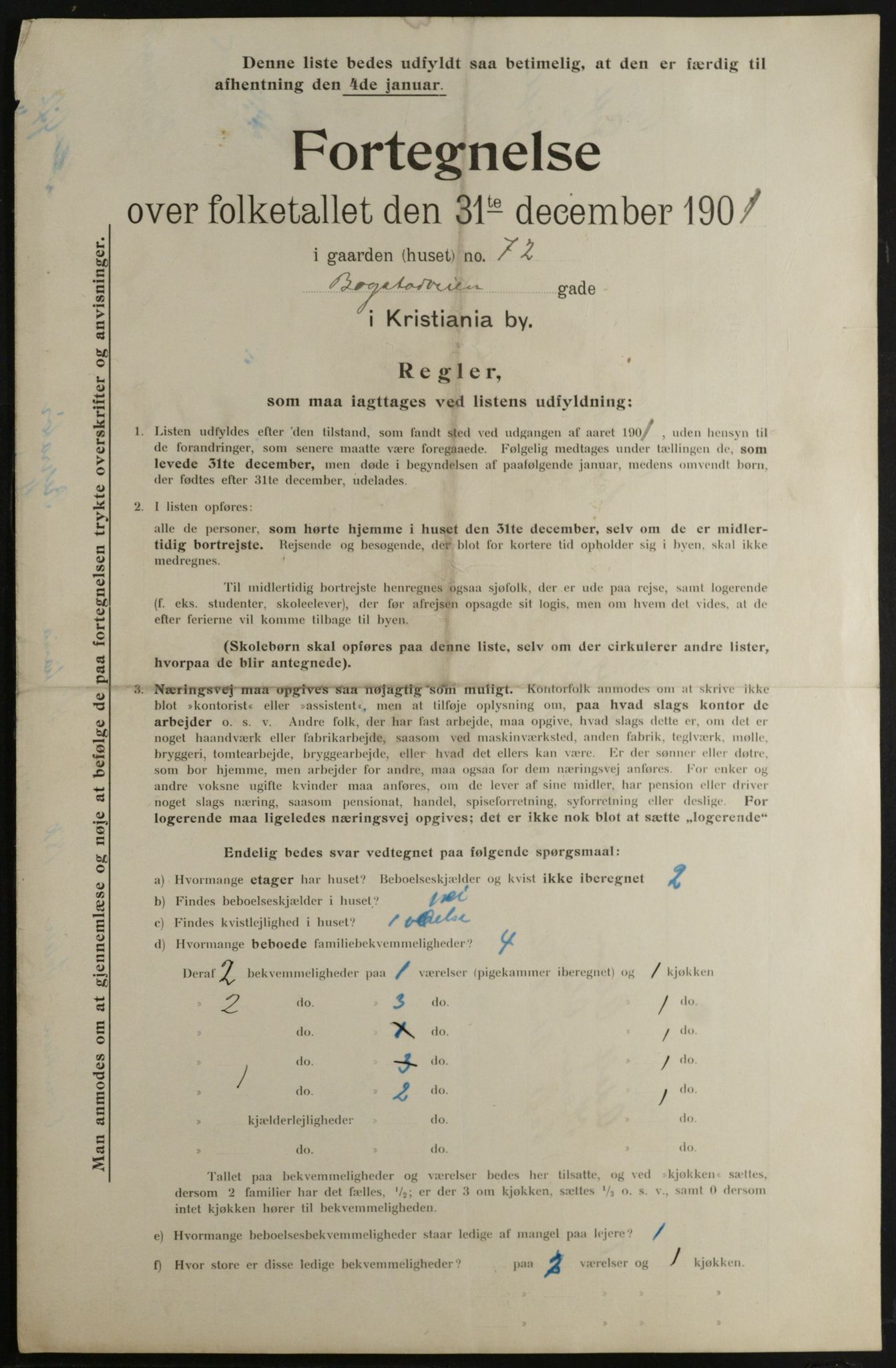 OBA, Municipal Census 1901 for Kristiania, 1901, p. 1265