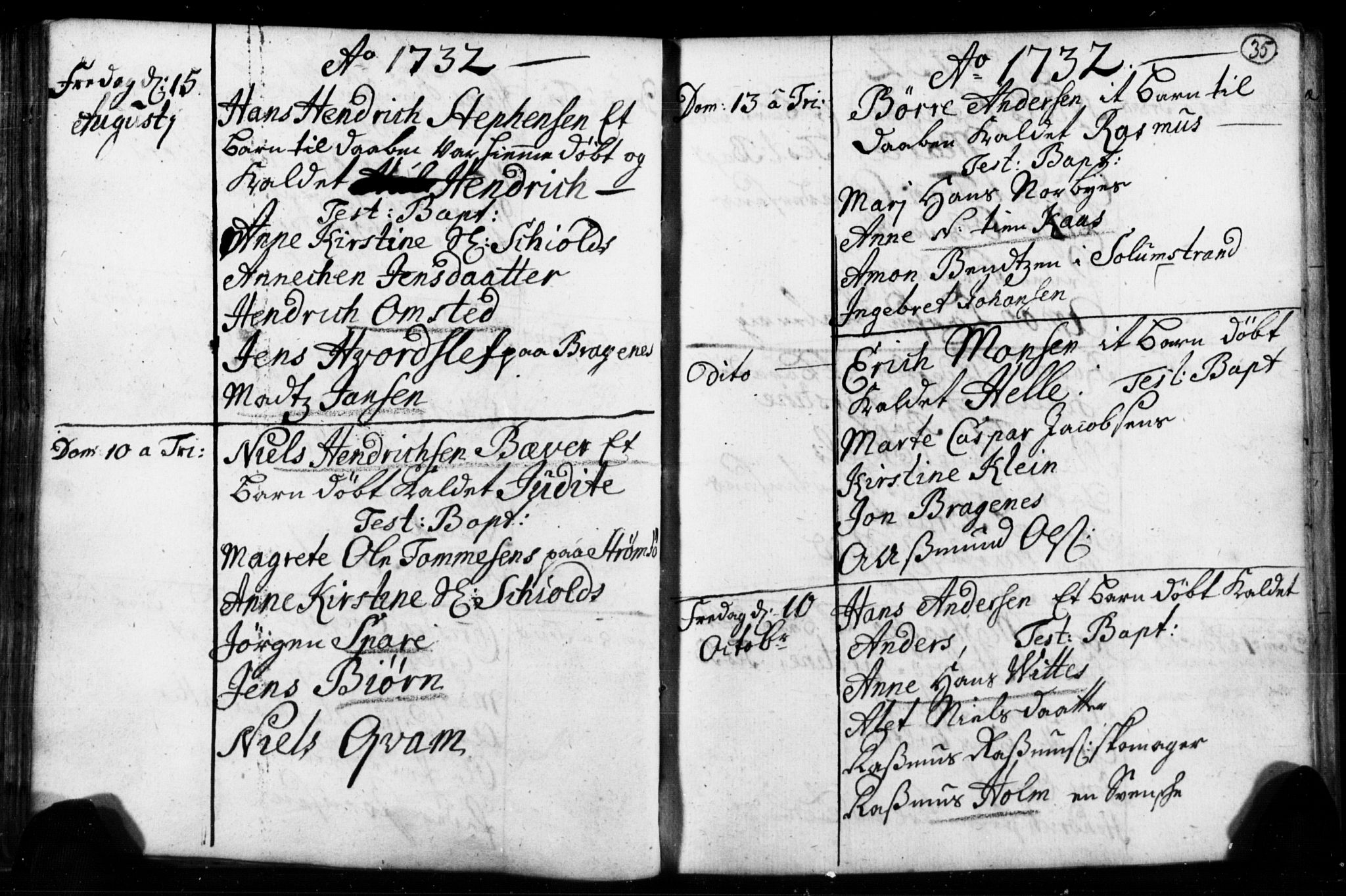 Strømsø kirkebøker, AV/SAKO-A-246/F/Fb/L0001: Parish register (official) no. II 1, 1725-1737, p. 35