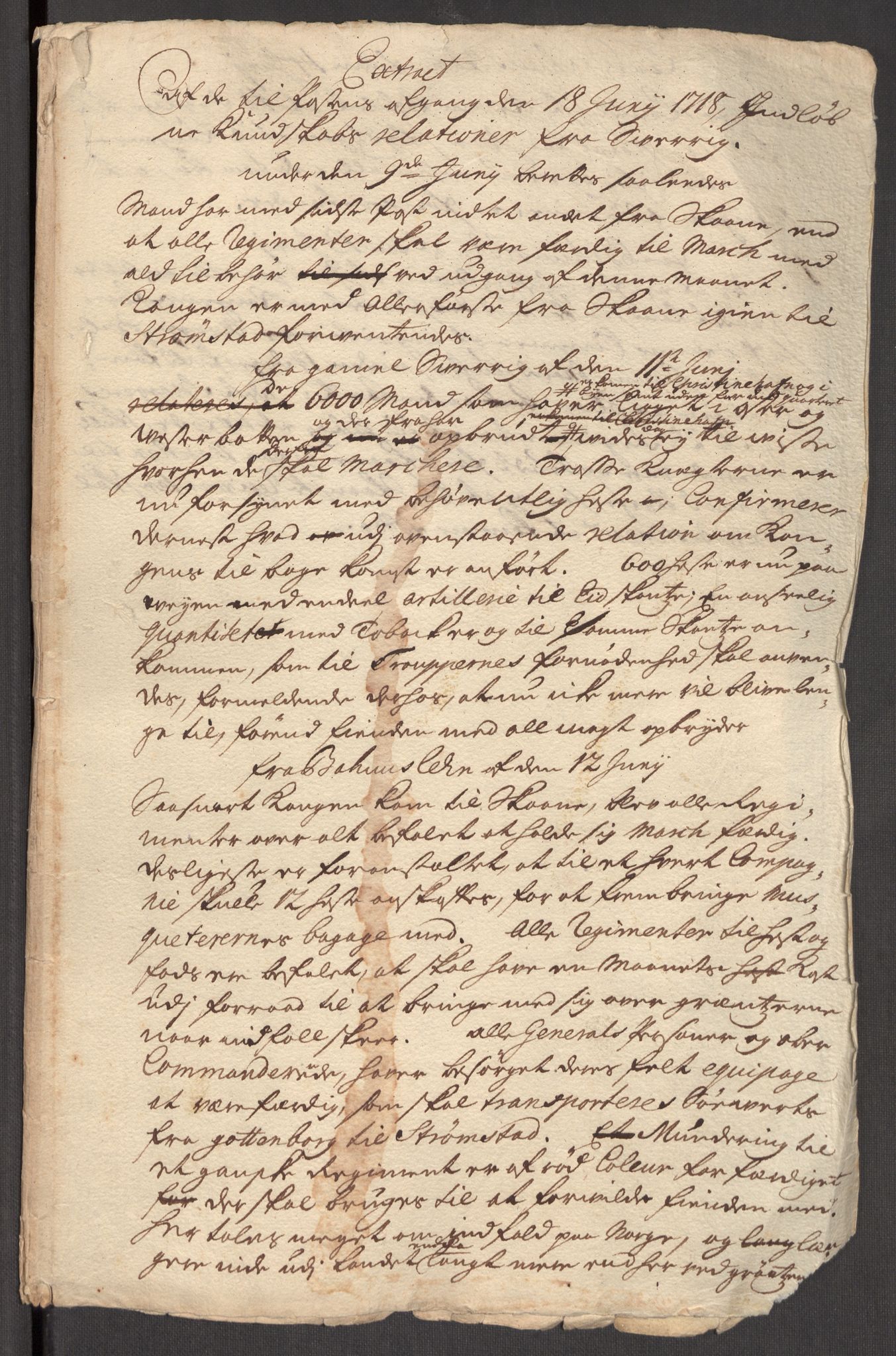 Kommanderende general (KG I) med Det norske krigsdirektorium, AV/RA-EA-5419/E/Eb/L0012: Kunnskap om fienden, kronologisk ordnet, 1718-1719, p. 2