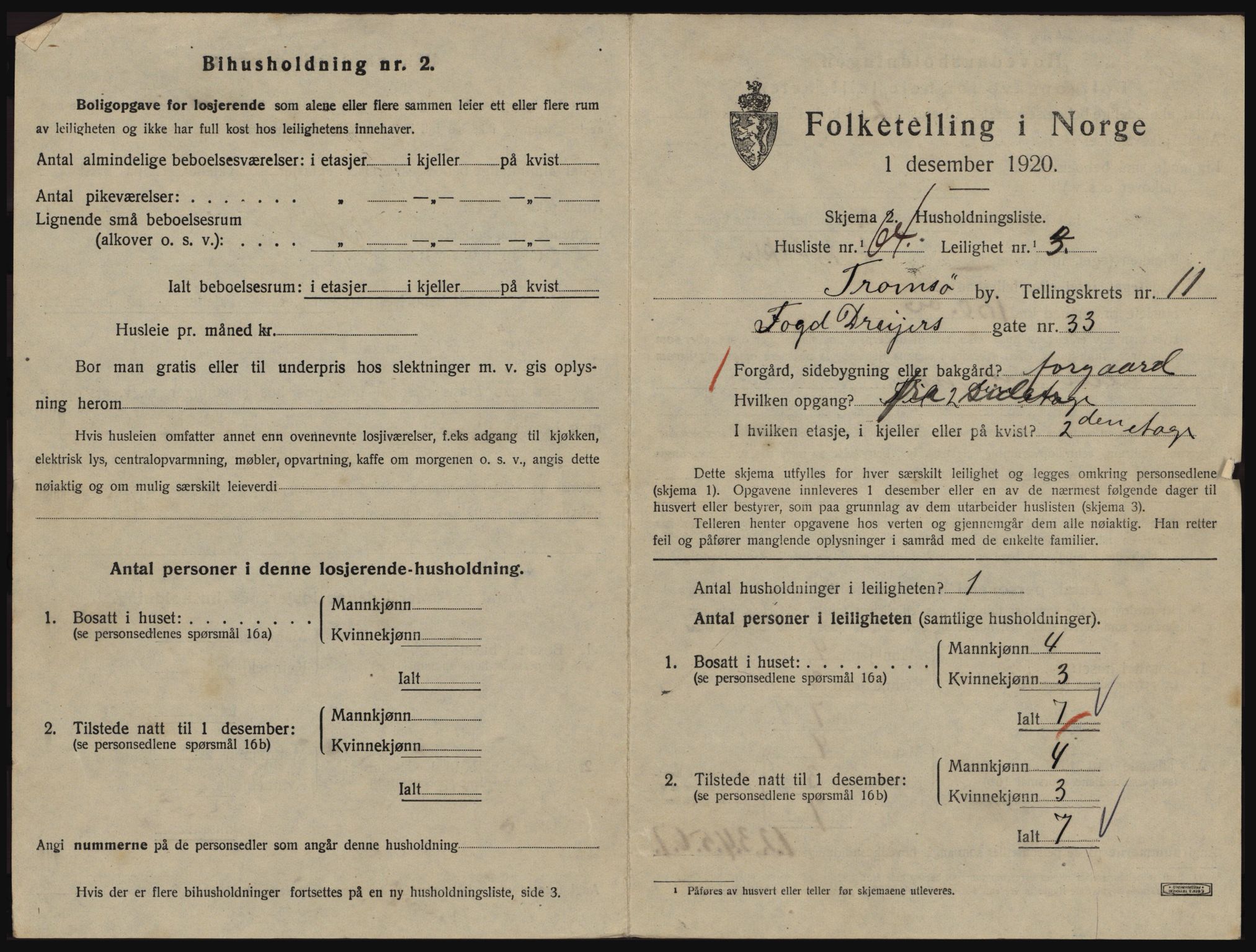 SATØ, 1920 census for Tromsø, 1920, p. 5893