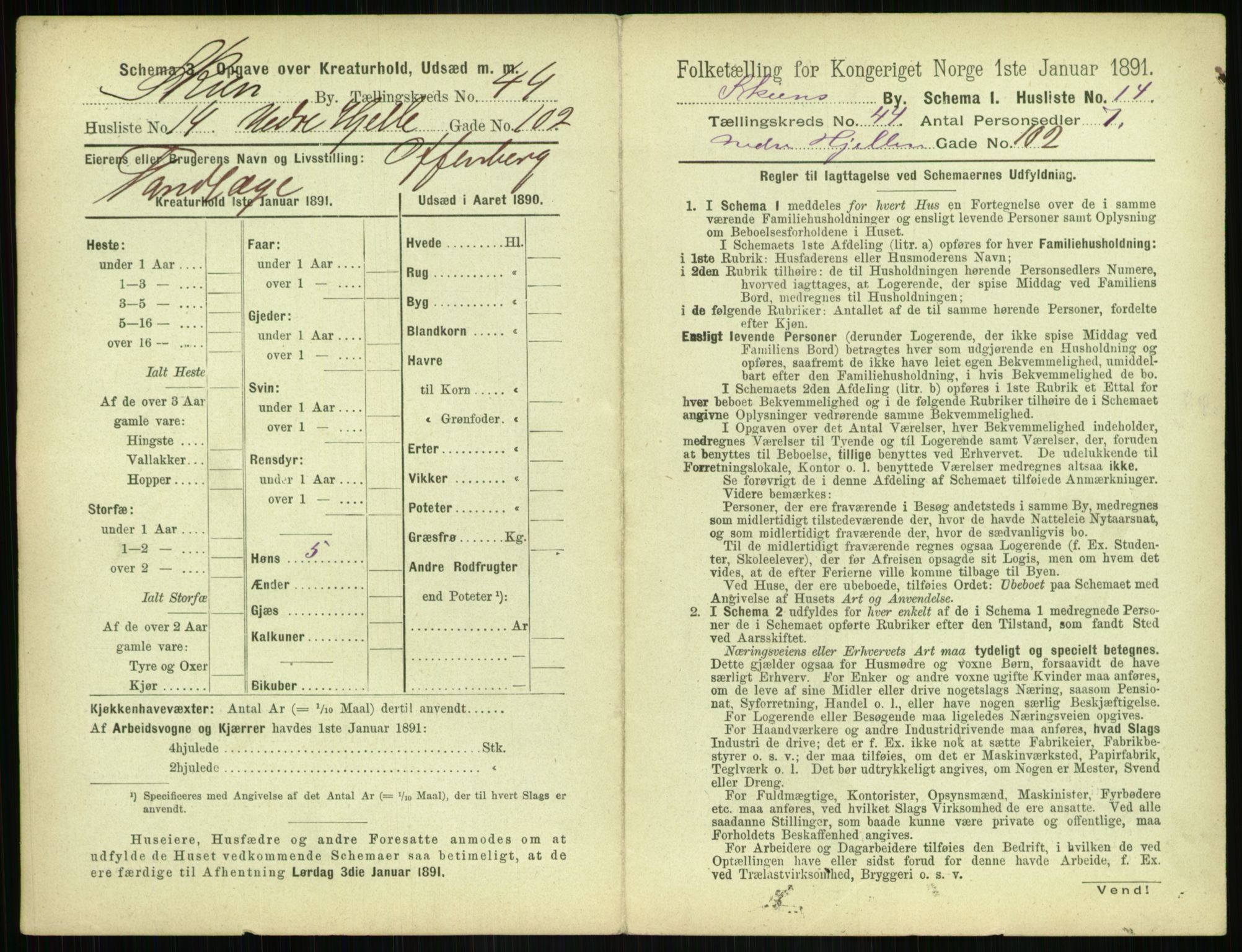 RA, 1891 census for 0806 Skien, 1891, p. 1560