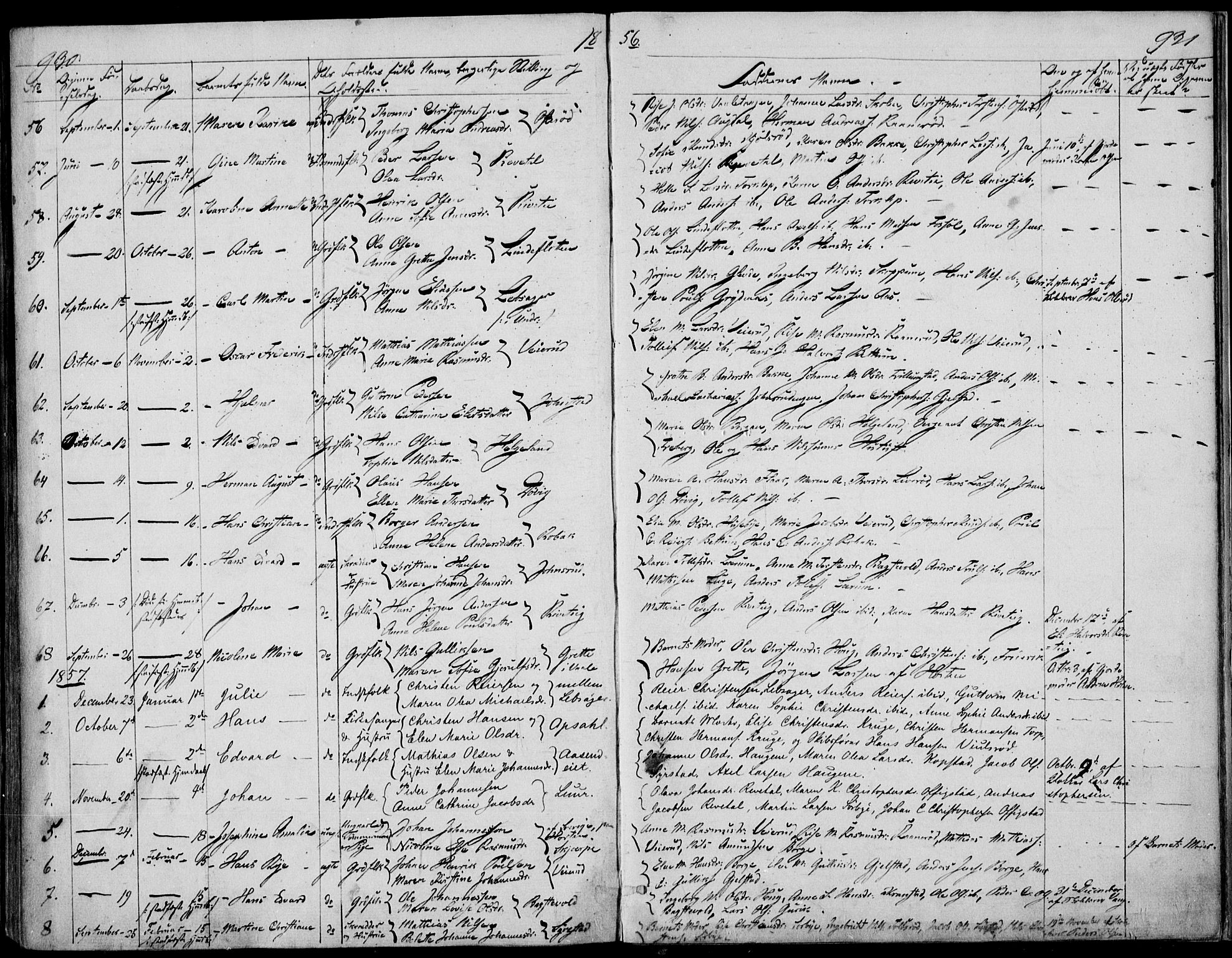 Våle kirkebøker, SAKO/A-334/F/Fa/L0009b: Parish register (official) no. I 9B, 1841-1860, p. 930-931