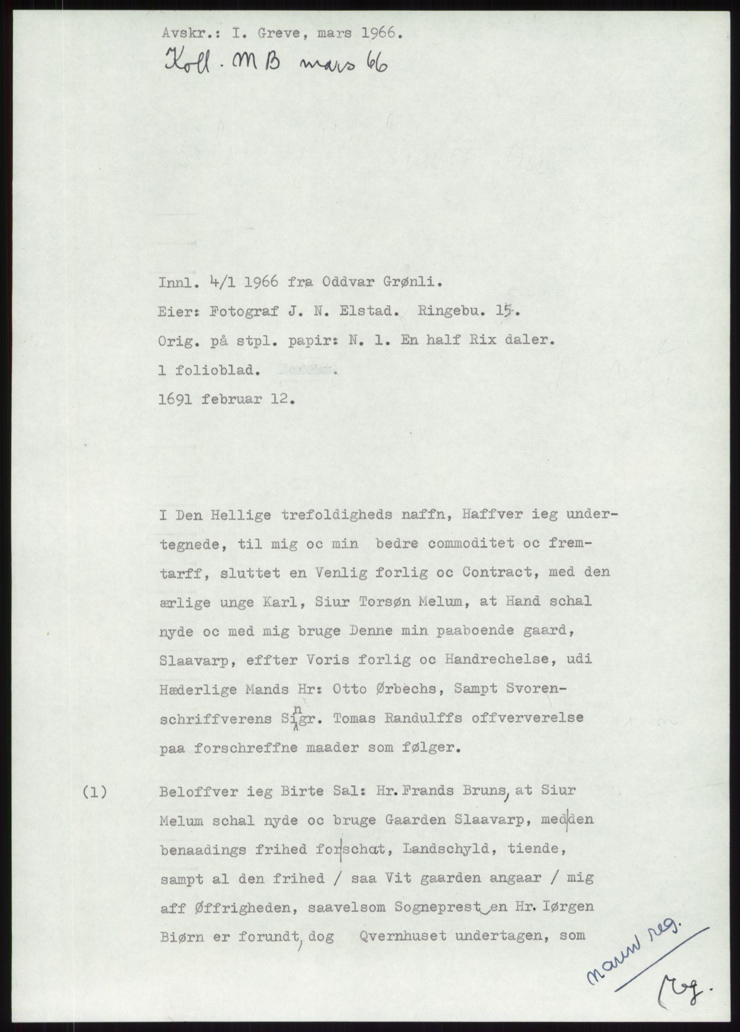 Samlinger til kildeutgivelse, Diplomavskriftsamlingen, RA/EA-4053/H/Ha, p. 1994