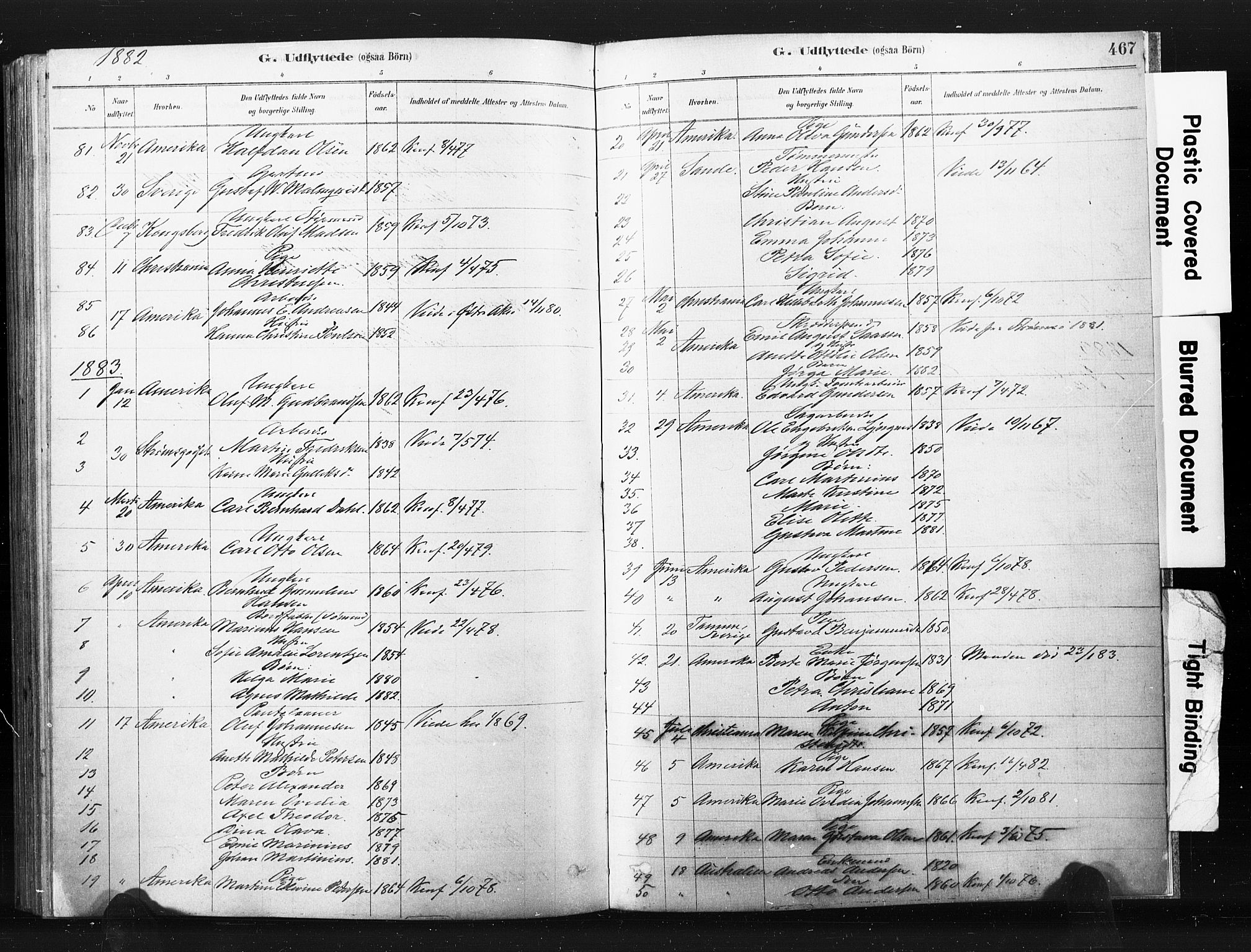 Bragernes kirkebøker, AV/SAKO-A-6/F/Fb/L0006b: Parish register (official) no. II 6B, 1878-1885, p. 467