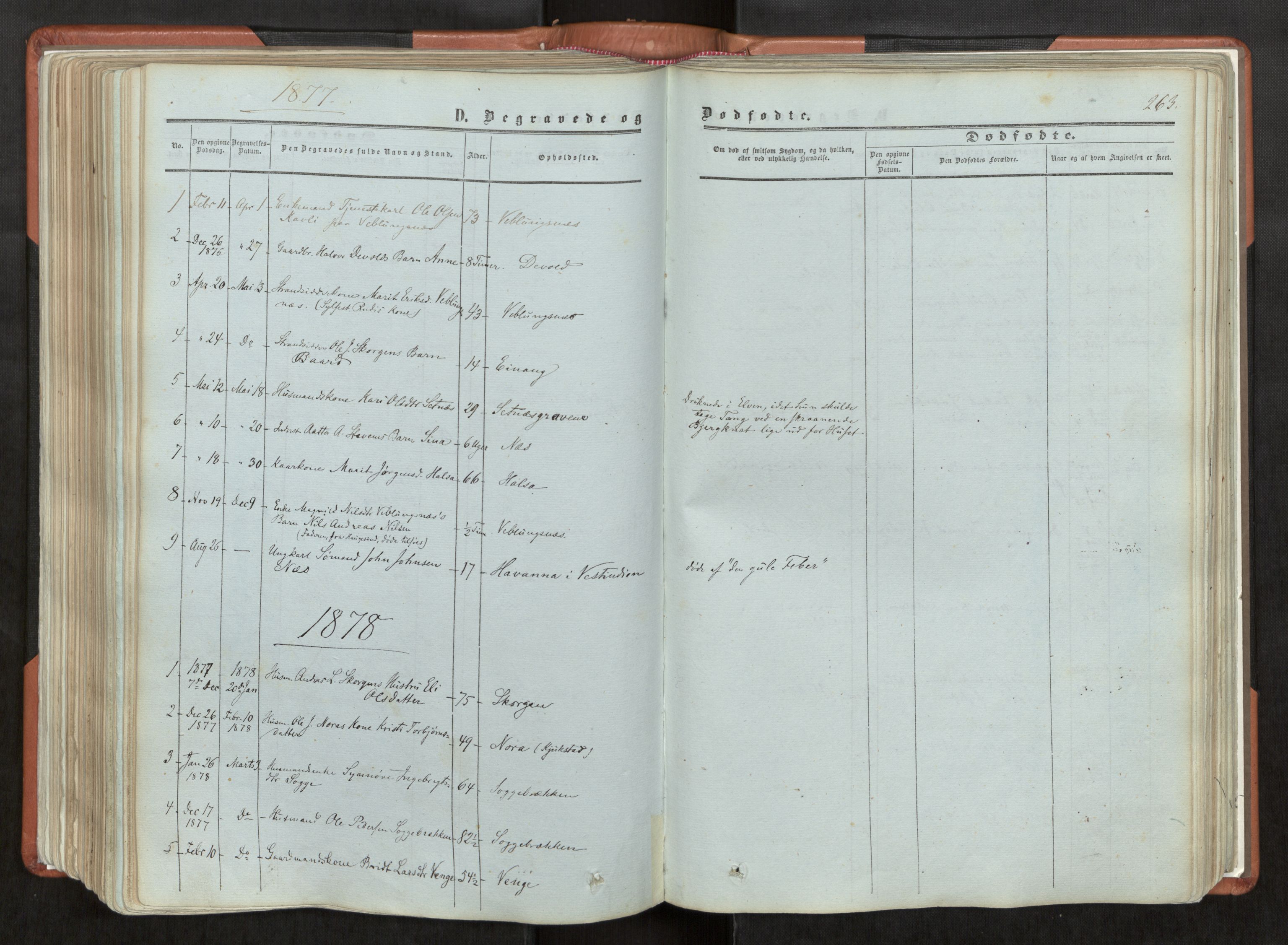 Ministerialprotokoller, klokkerbøker og fødselsregistre - Møre og Romsdal, SAT/A-1454/544/L0572: Parish register (official) no. 544A05, 1854-1886, p. 263