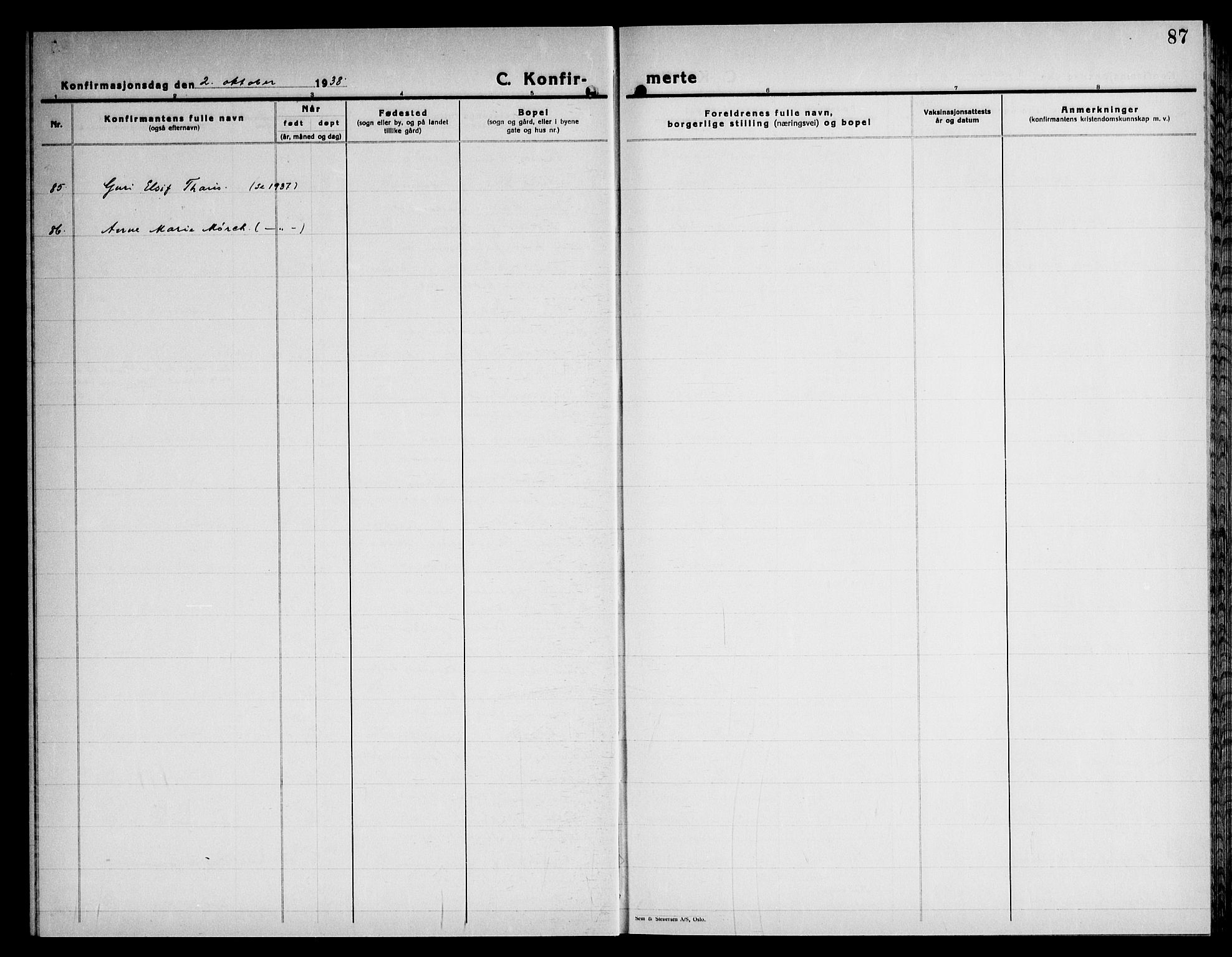 Kråkstad prestekontor Kirkebøker, AV/SAO-A-10125a/G/Gb/L0003: Parish register (copy) no. II 3, 1942-1948, p. 87