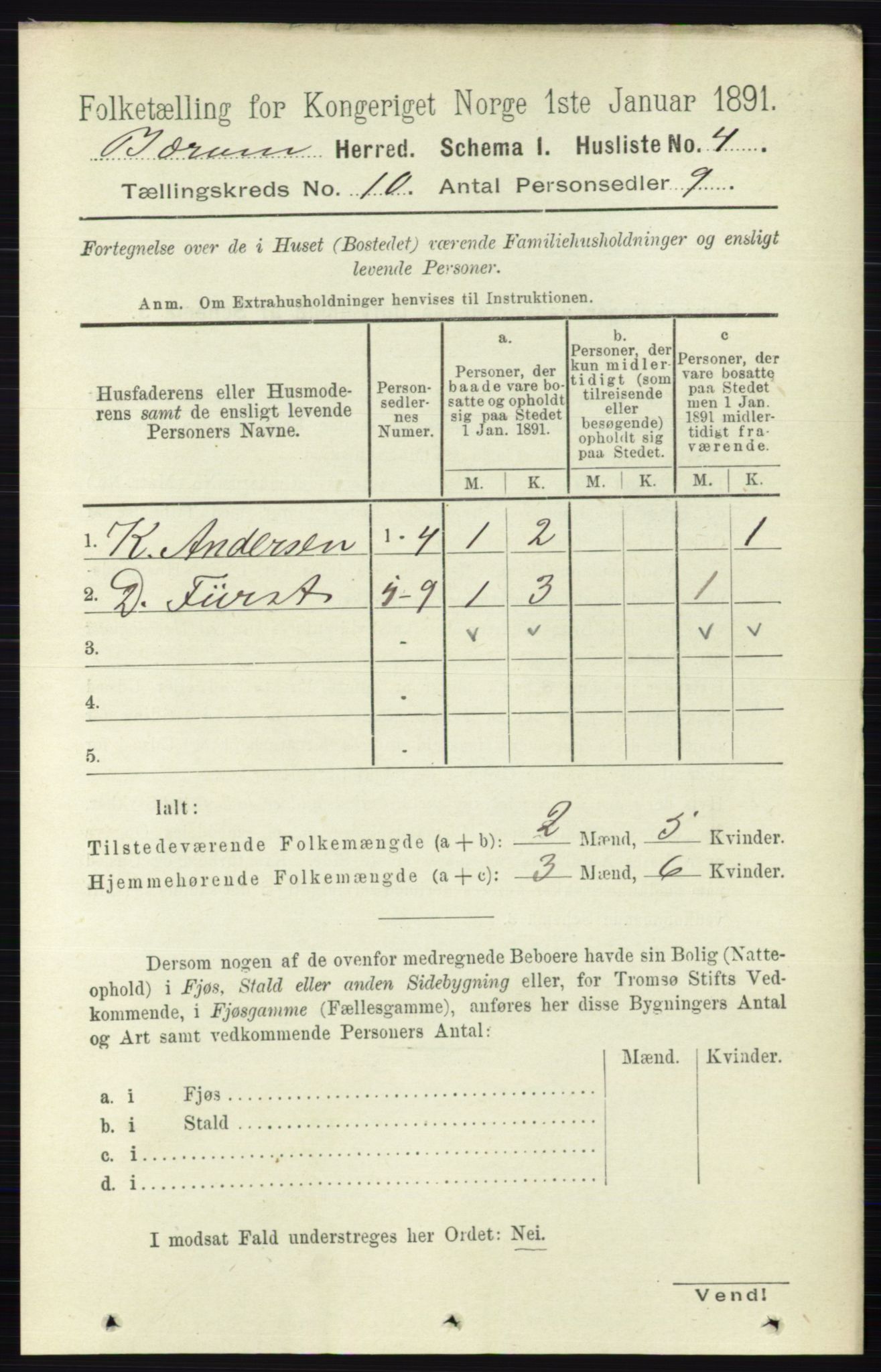 RA, 1891 census for 0219 Bærum, 1891, p. 6292