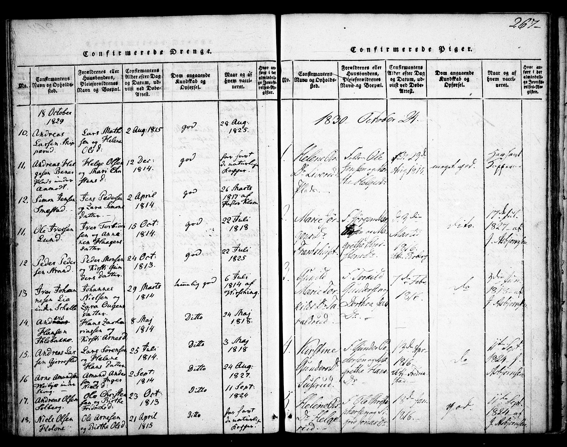 Skiptvet prestekontor Kirkebøker, SAO/A-20009/F/Fa/L0005: Parish register (official) no. 5, 1814-1838, p. 267
