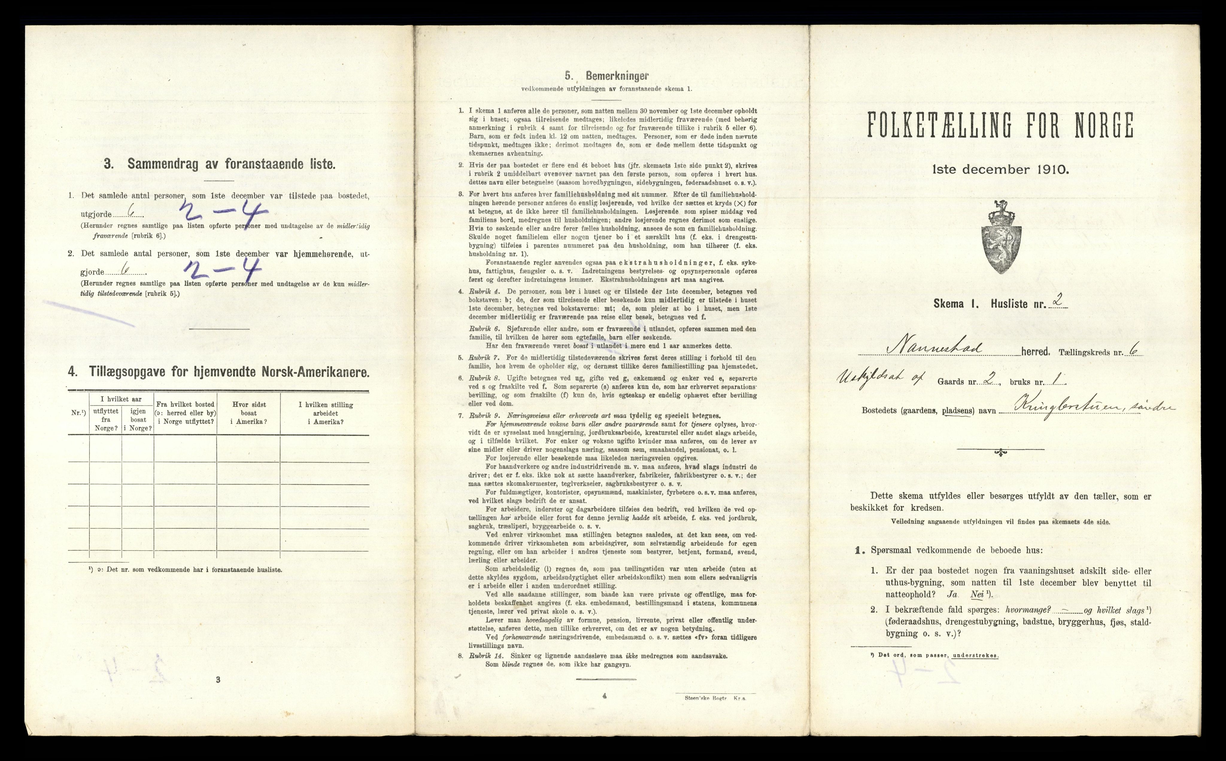 RA, 1910 census for Nannestad, 1910, p. 681