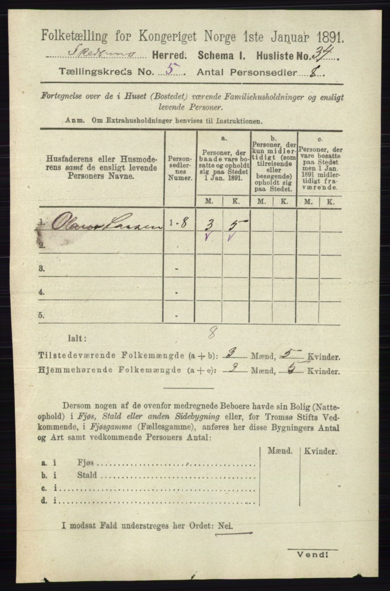 RA, 1891 census for 0231 Skedsmo, 1891, p. 2279
