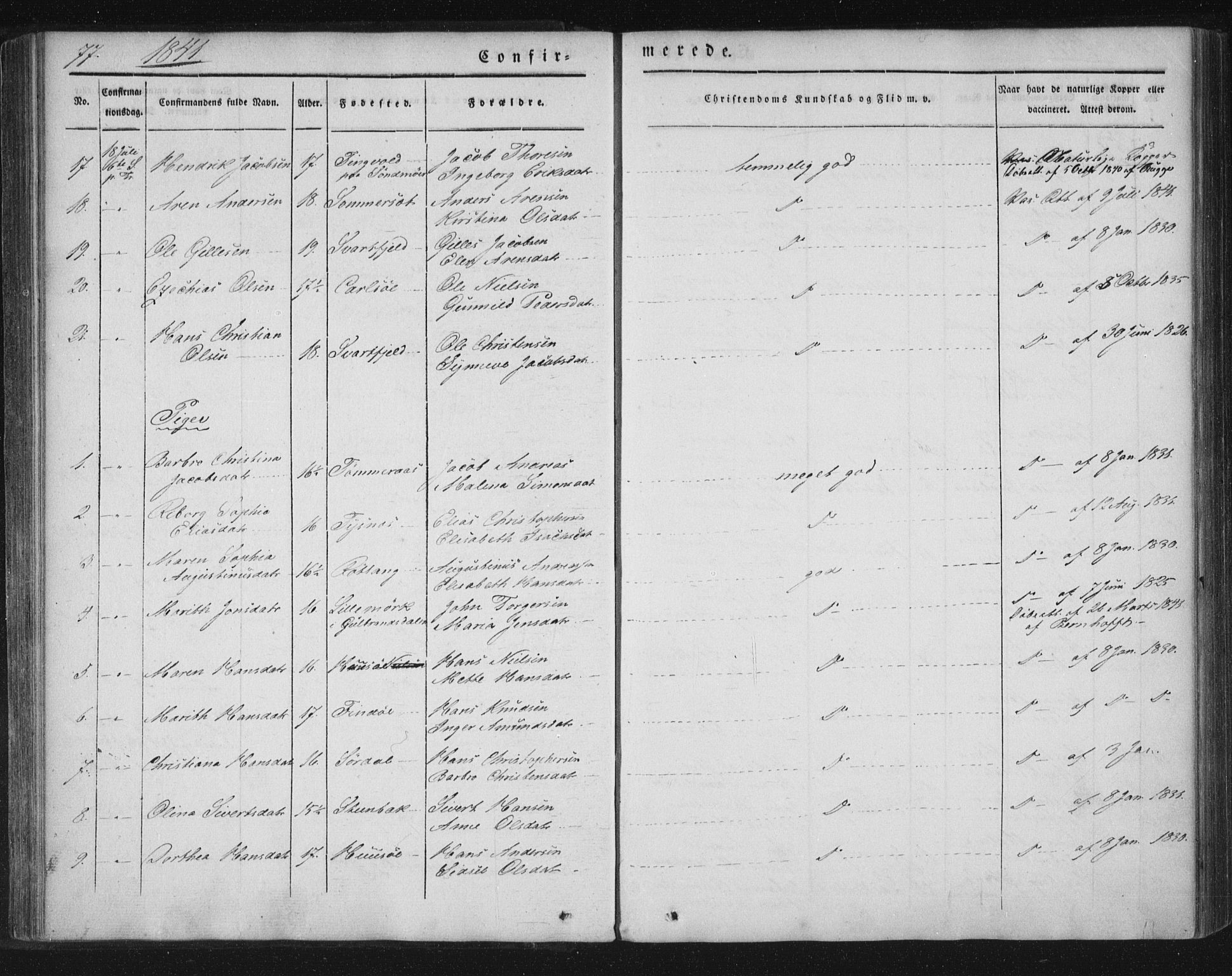 Ministerialprotokoller, klokkerbøker og fødselsregistre - Nordland, AV/SAT-A-1459/859/L0843: Parish register (official) no. 859A03, 1840-1848, p. 77