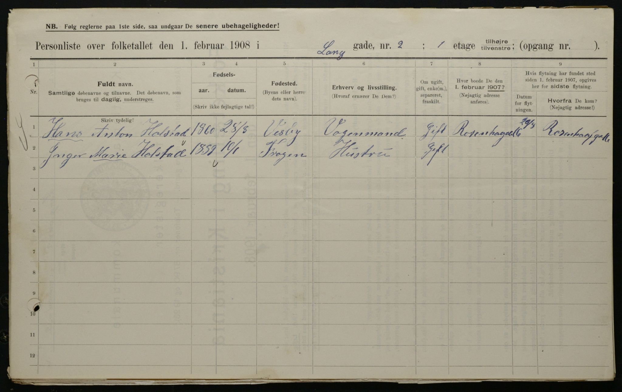 OBA, Municipal Census 1908 for Kristiania, 1908, p. 50638