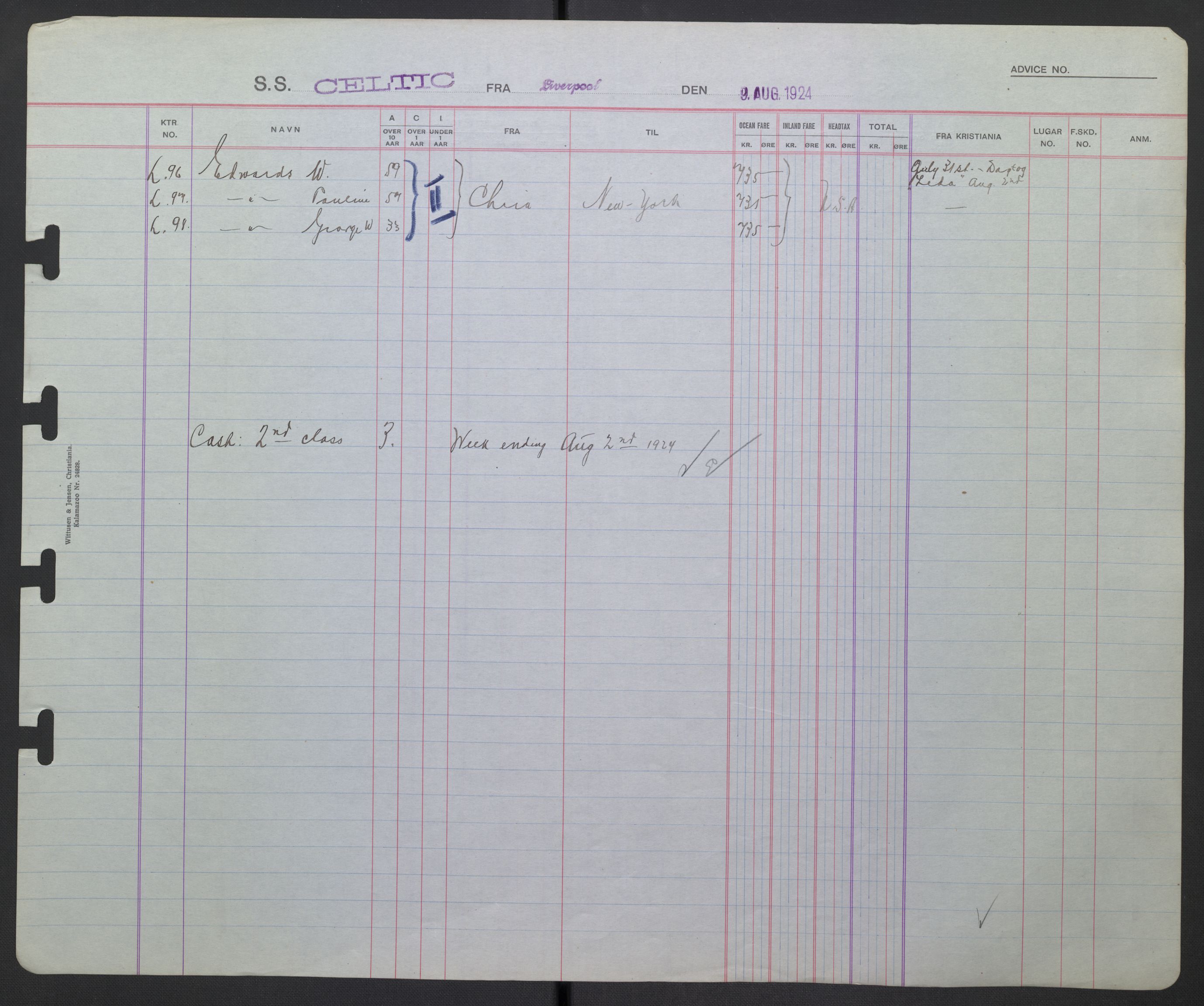 White Star-linjen, AV/SAO-PAO-0201/D/Db/L0001: Passasjerlister, 1924-1937, p. 50