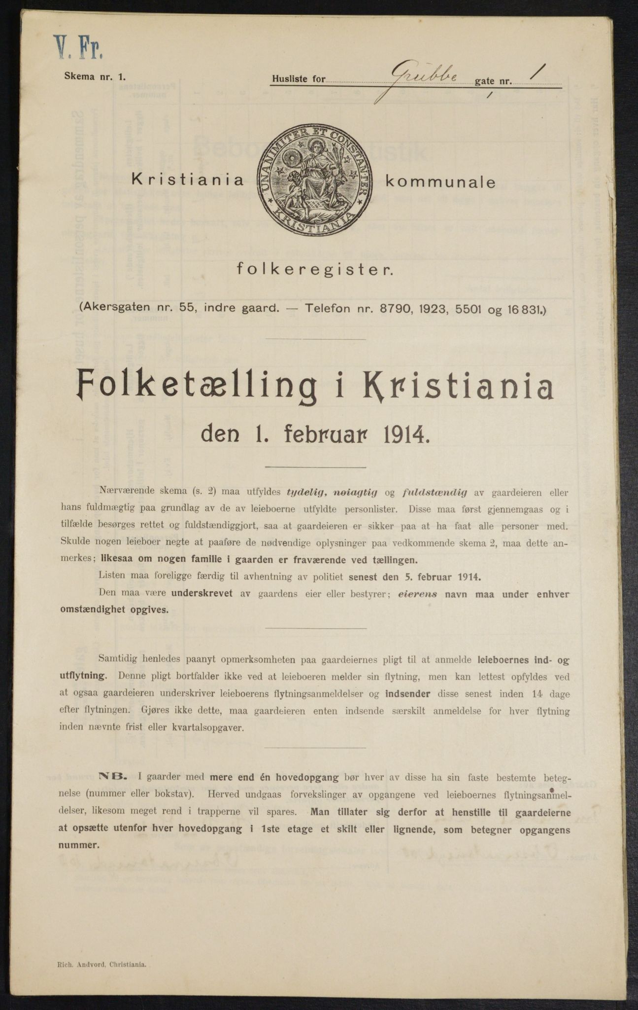 OBA, Municipal Census 1914 for Kristiania, 1914, p. 30291