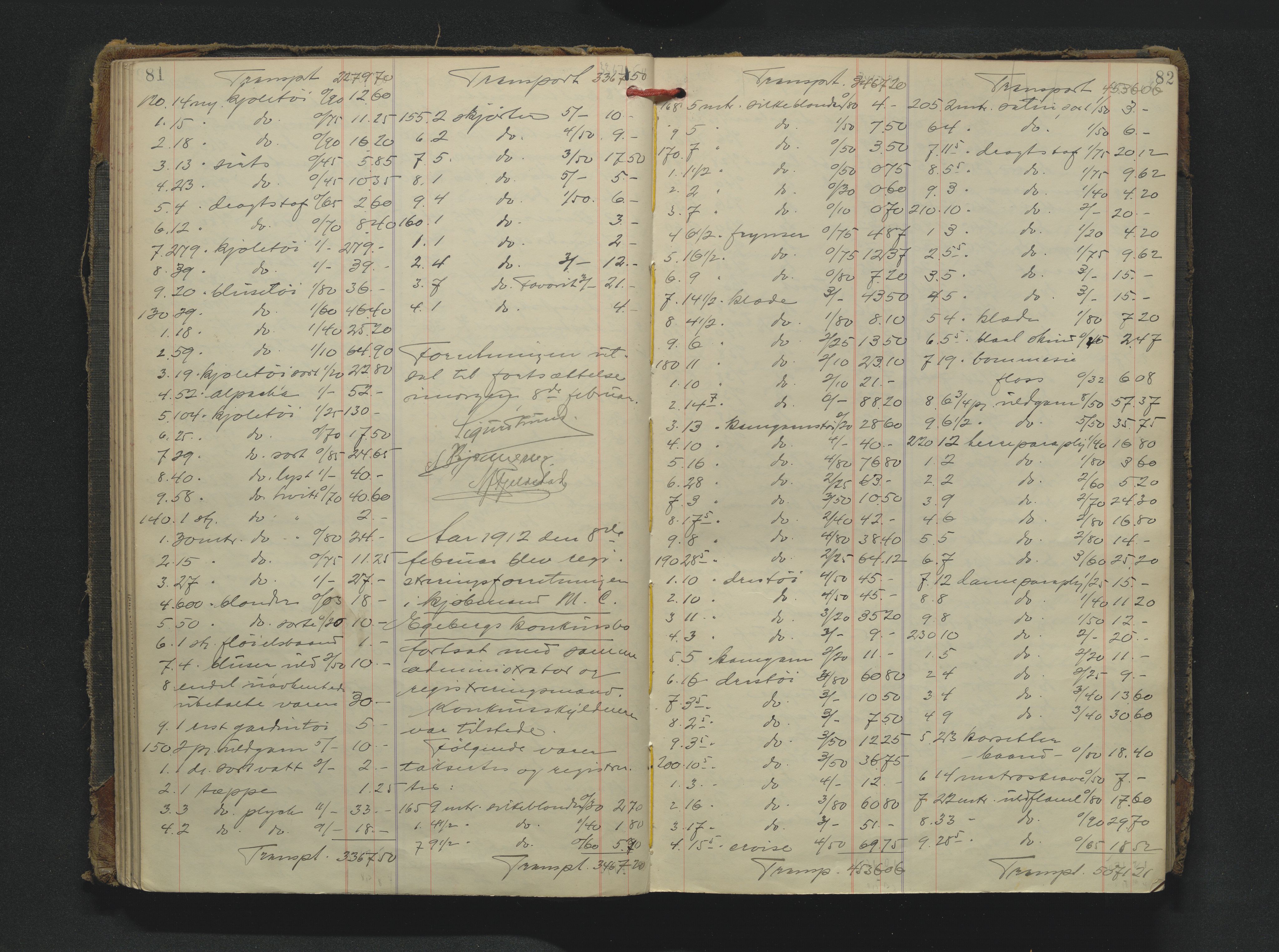 Drammen byfogd, AV/SAKO-A-222/H/Hb/Hbb/L0011: Registreringsprotokoll., 1908-1926, p. 81-82