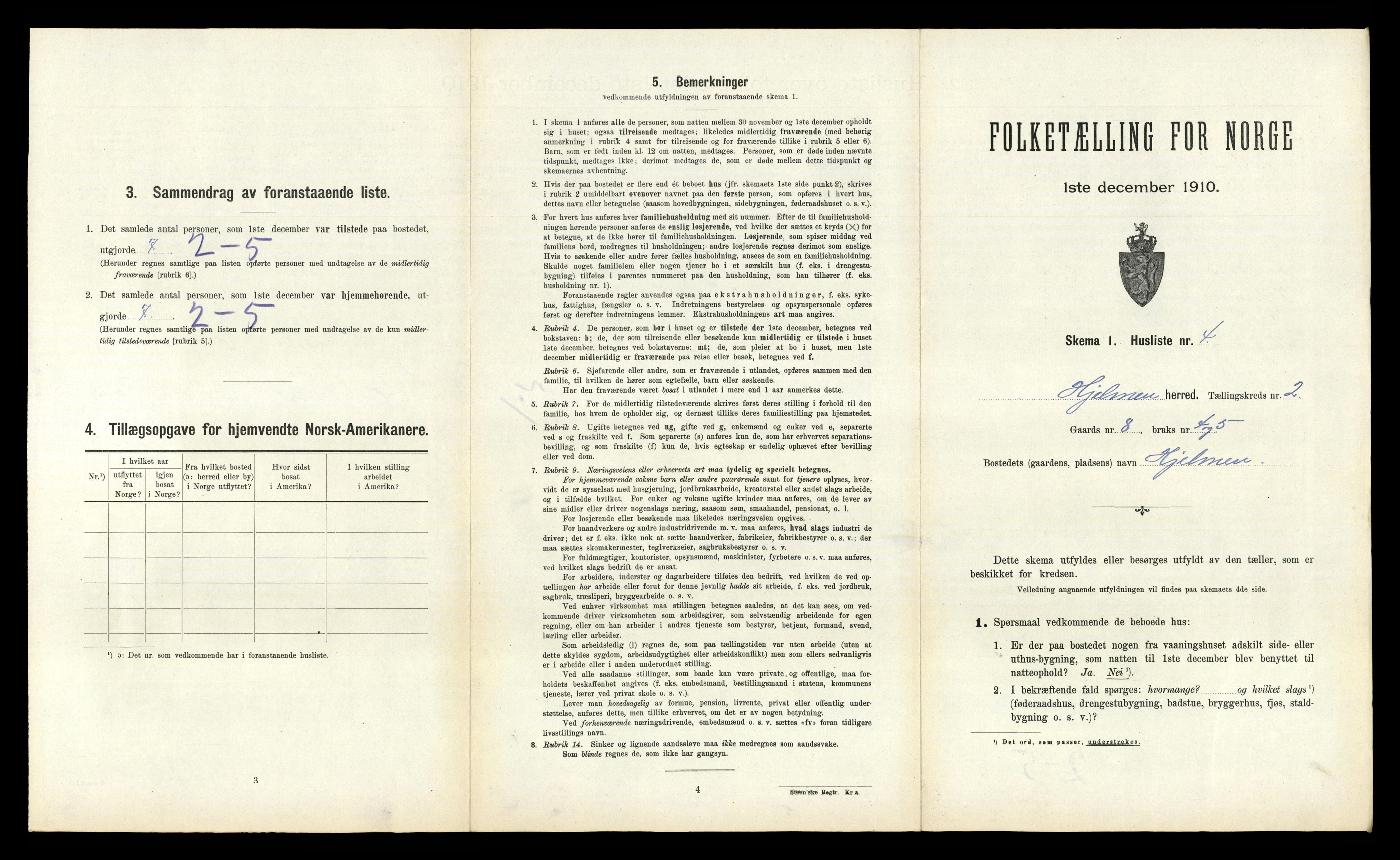 RA, 1910 census for Hjelme, 1910, p. 142