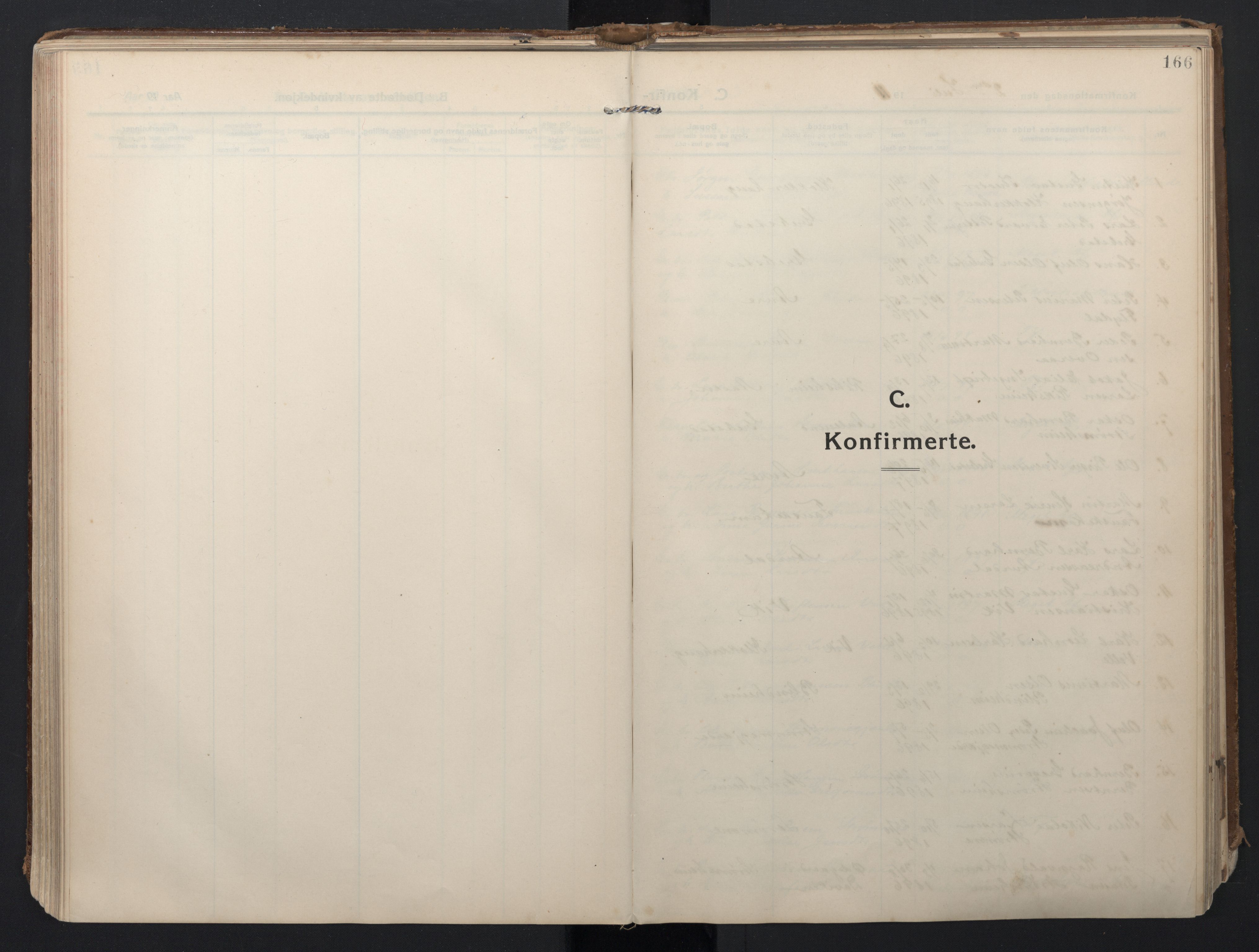 Ministerialprotokoller, klokkerbøker og fødselsregistre - Møre og Romsdal, SAT/A-1454/523/L0337: Parish register (official) no. 523A04, 1911-1929, p. 166