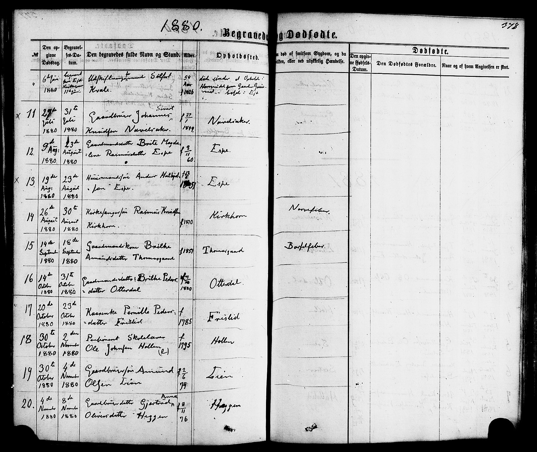 Hornindal sokneprestembete, AV/SAB-A-82401/H/Haa/Haaa/L0002: Parish register (official) no. A 2, 1867-1884, p. 378