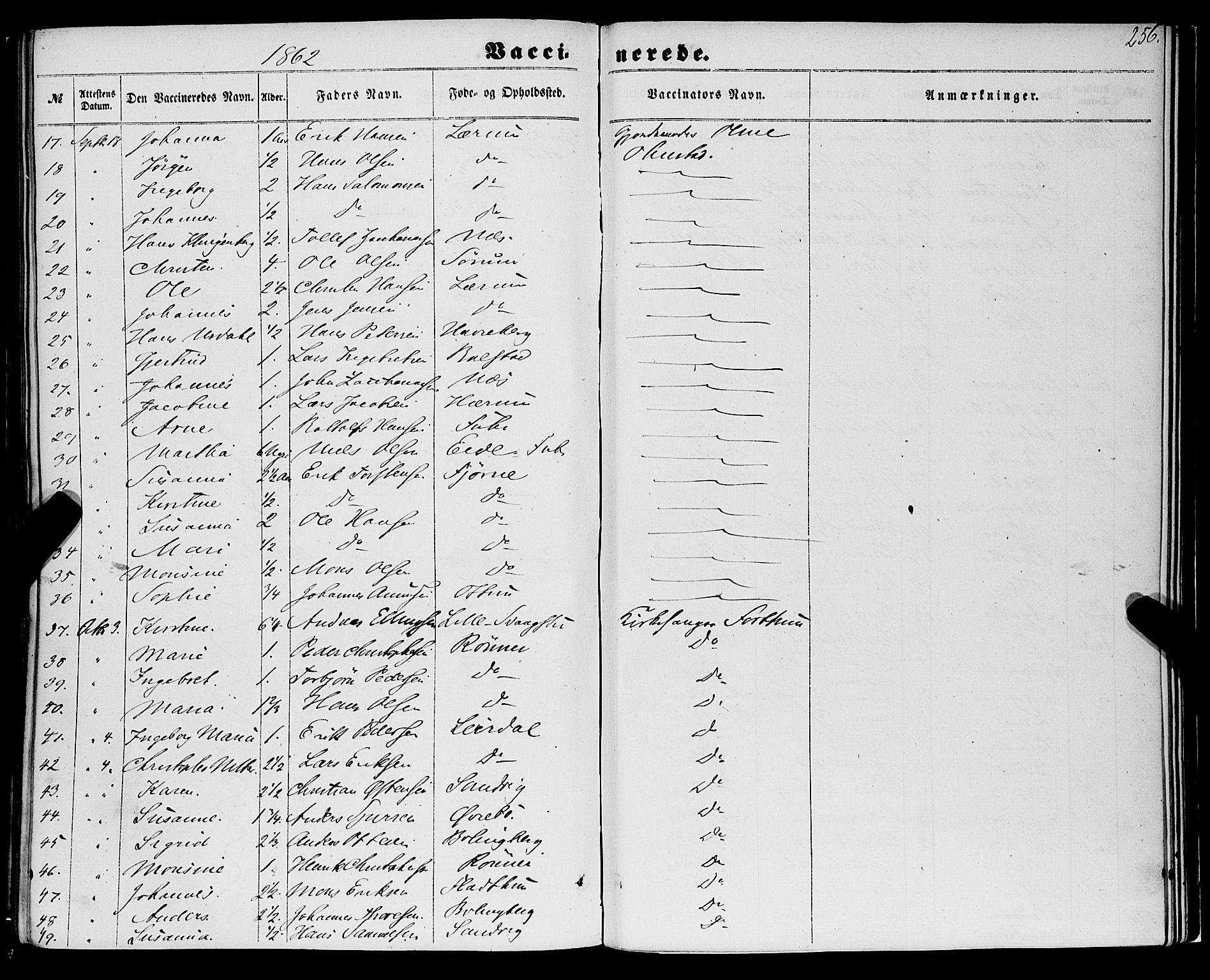 Luster sokneprestembete, AV/SAB-A-81101/H/Haa/Haaa/L0008: Parish register (official) no. A 8, 1860-1870, p. 256