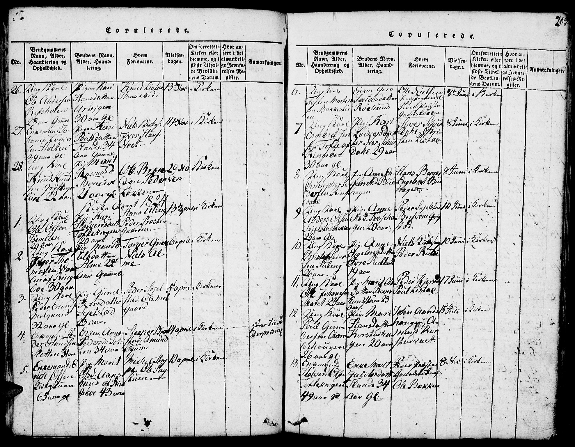 Fron prestekontor, SAH/PREST-078/H/Ha/Hab/L0001: Parish register (copy) no. 1, 1816-1843, p. 203