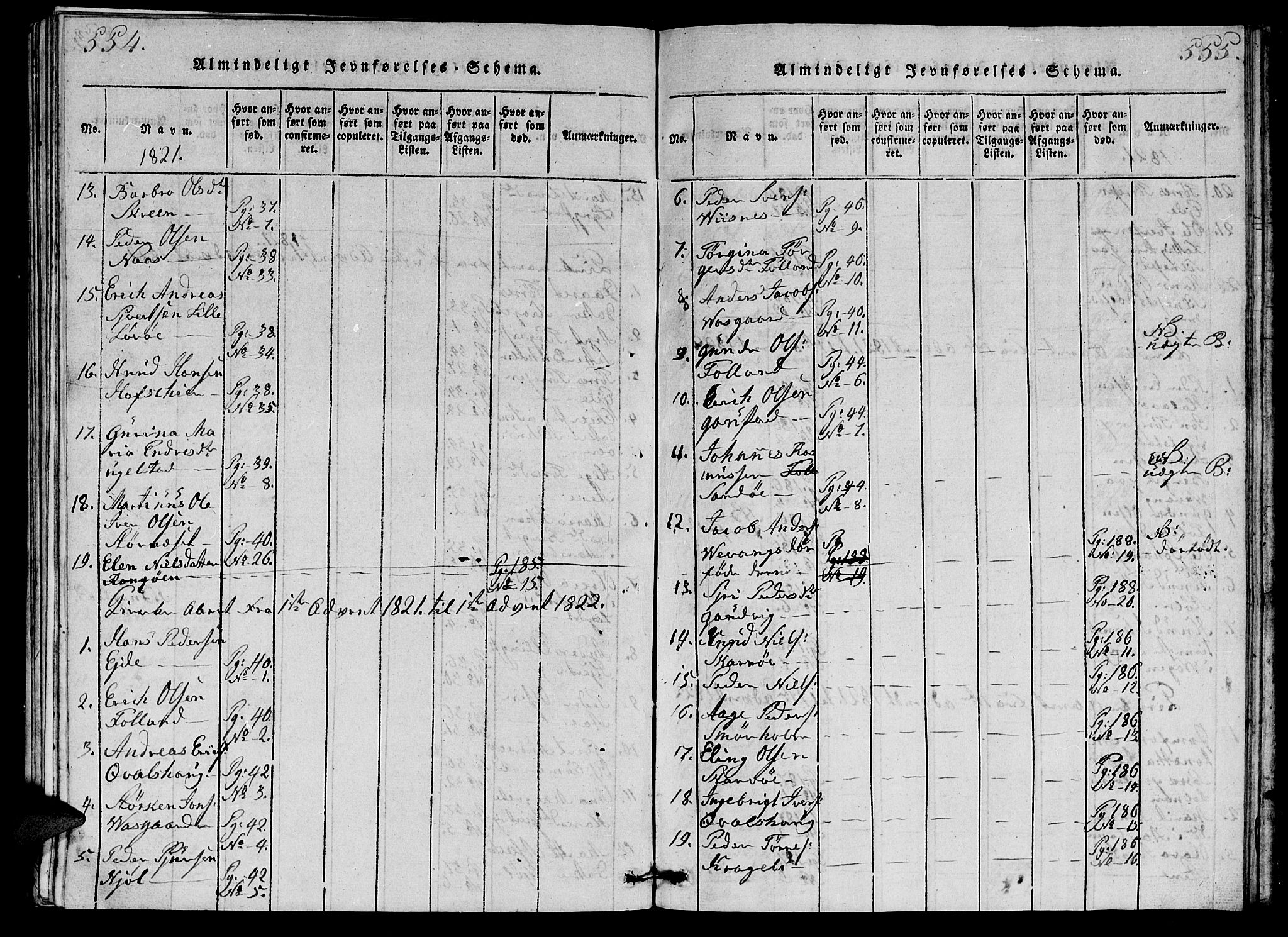 Ministerialprotokoller, klokkerbøker og fødselsregistre - Møre og Romsdal, AV/SAT-A-1454/570/L0831: Parish register (official) no. 570A05, 1819-1829, p. 554-555