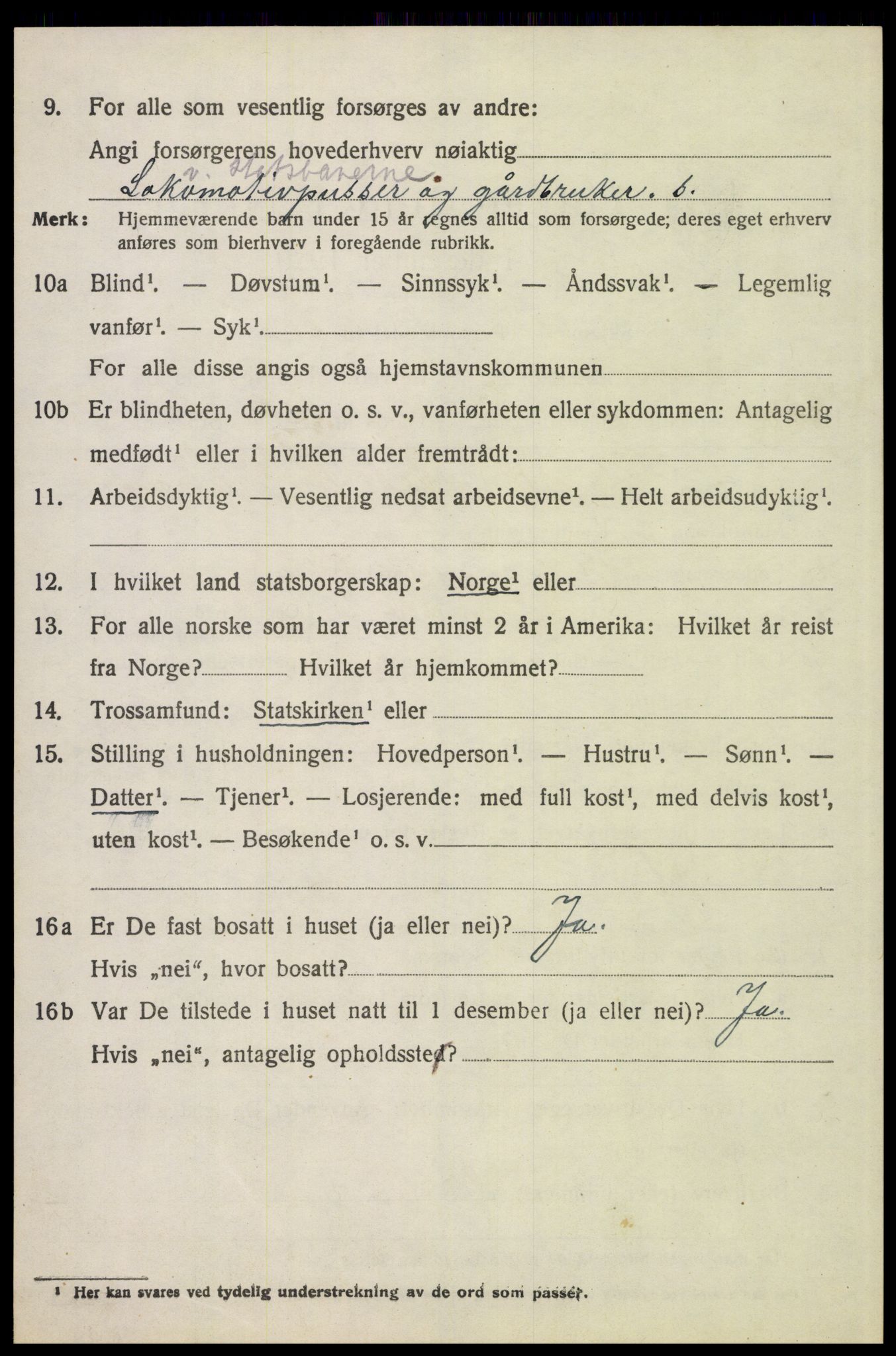 SAH, 1920 census for Tynset, 1920, p. 5621