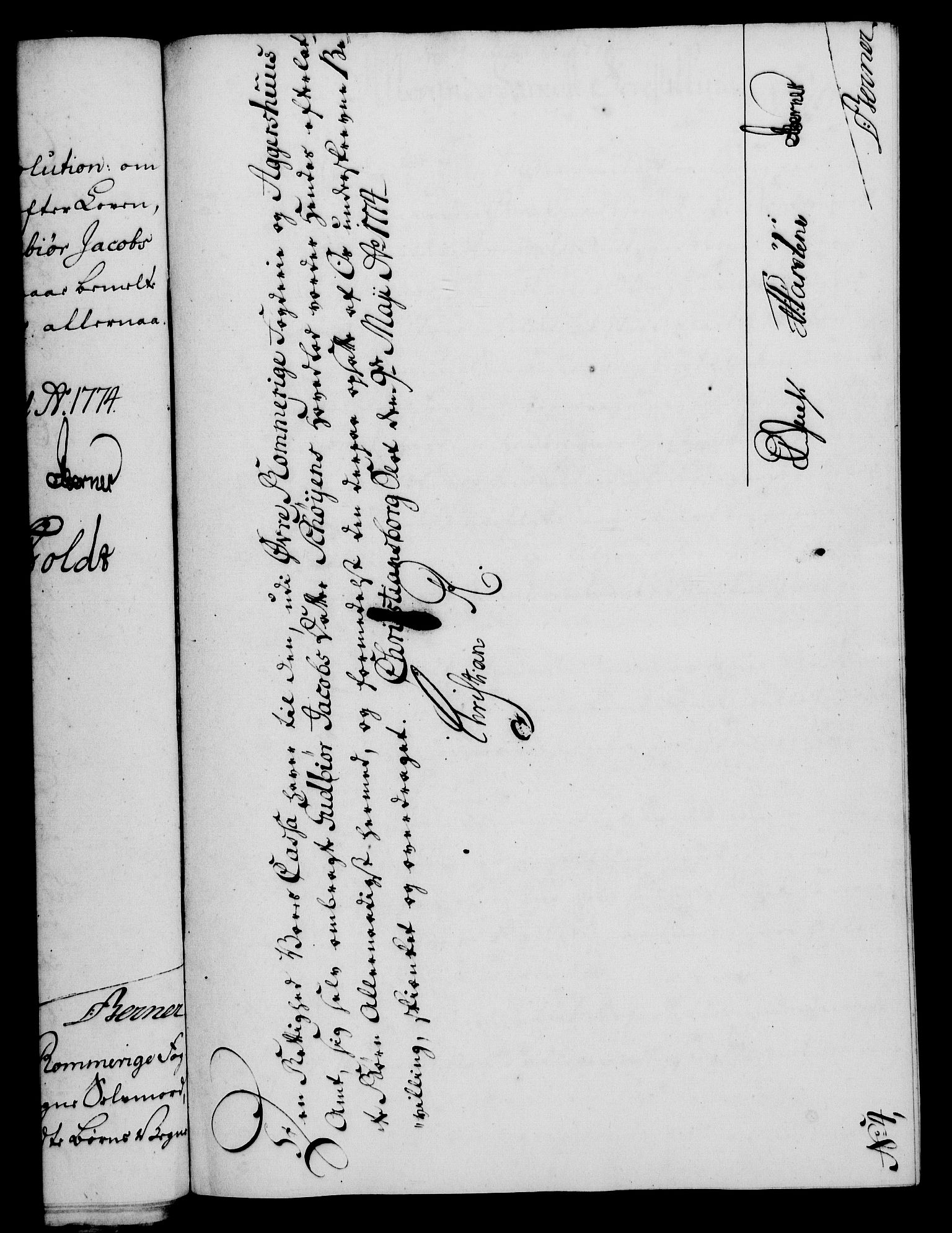 Rentekammeret, Kammerkanselliet, RA/EA-3111/G/Gf/Gfa/L0056: Norsk relasjons- og resolusjonsprotokoll (merket RK 52.56), 1774, p. 80