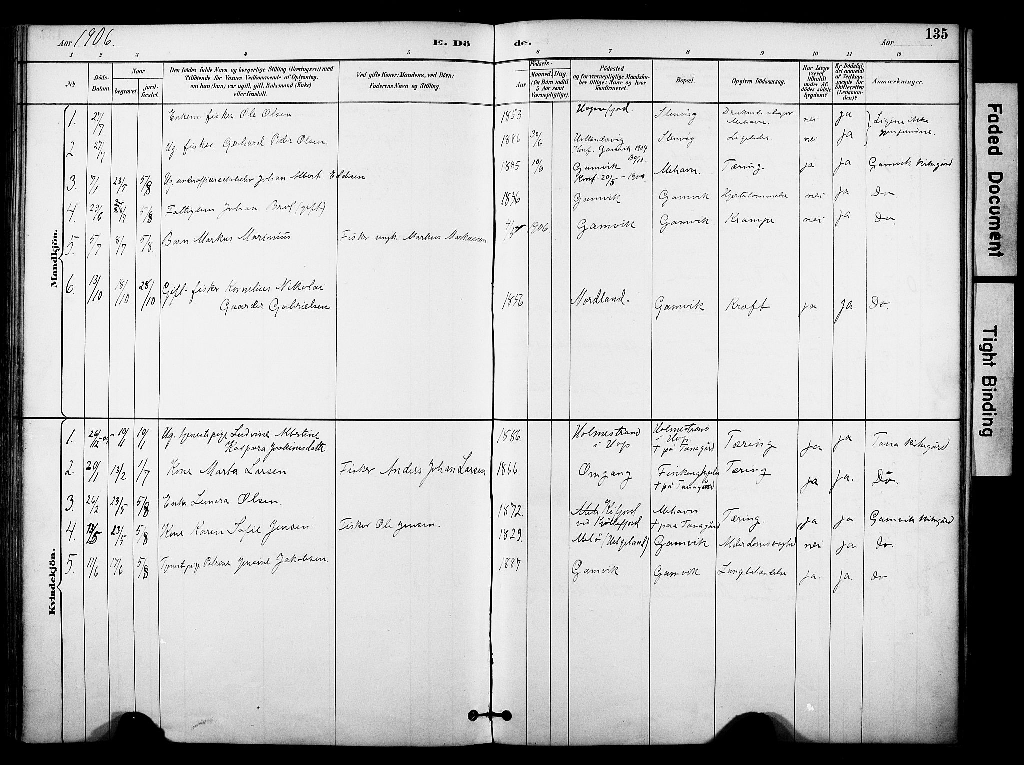 Tana sokneprestkontor, SATØ/S-1334/H/Ha/L0006kirke: Parish register (official) no. 6, 1892-1908, p. 135
