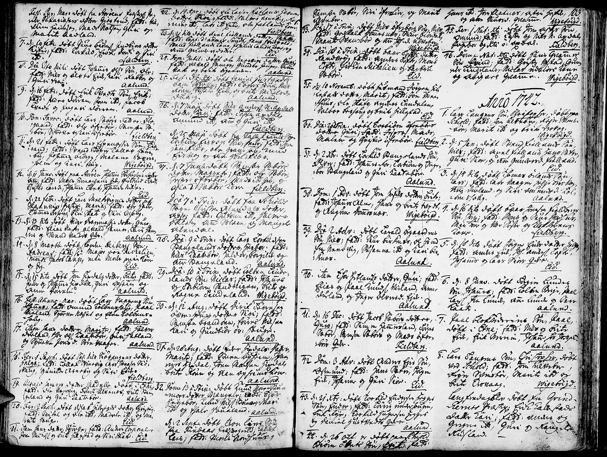 Fjelberg sokneprestembete, SAB/A-75201/H/Haa: Parish register (official) no. A 1, 1739-1759, p. 103