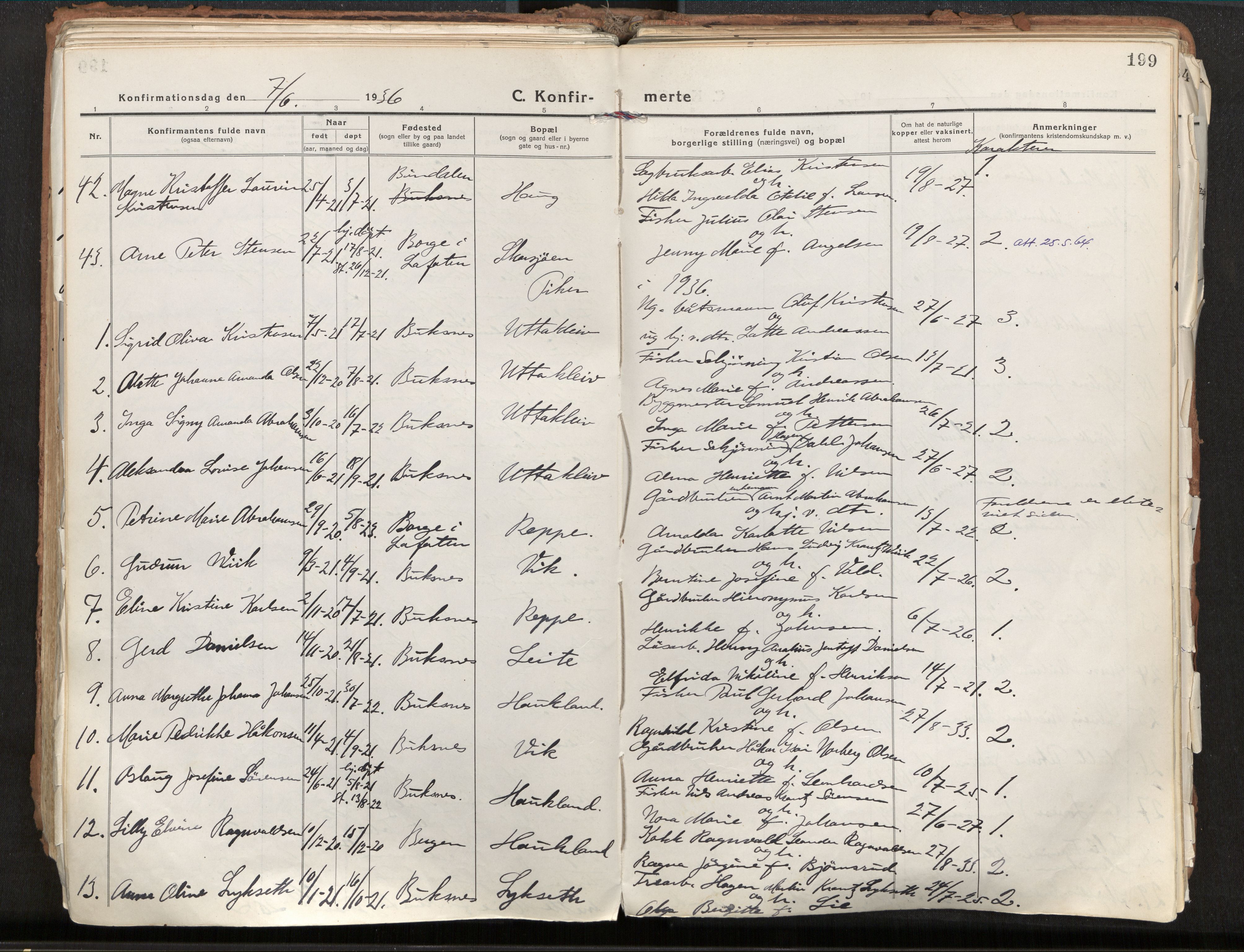 Ministerialprotokoller, klokkerbøker og fødselsregistre - Nordland, AV/SAT-A-1459/881/L1160: Parish register (official) no. 881A13, 1919-1937, p. 199