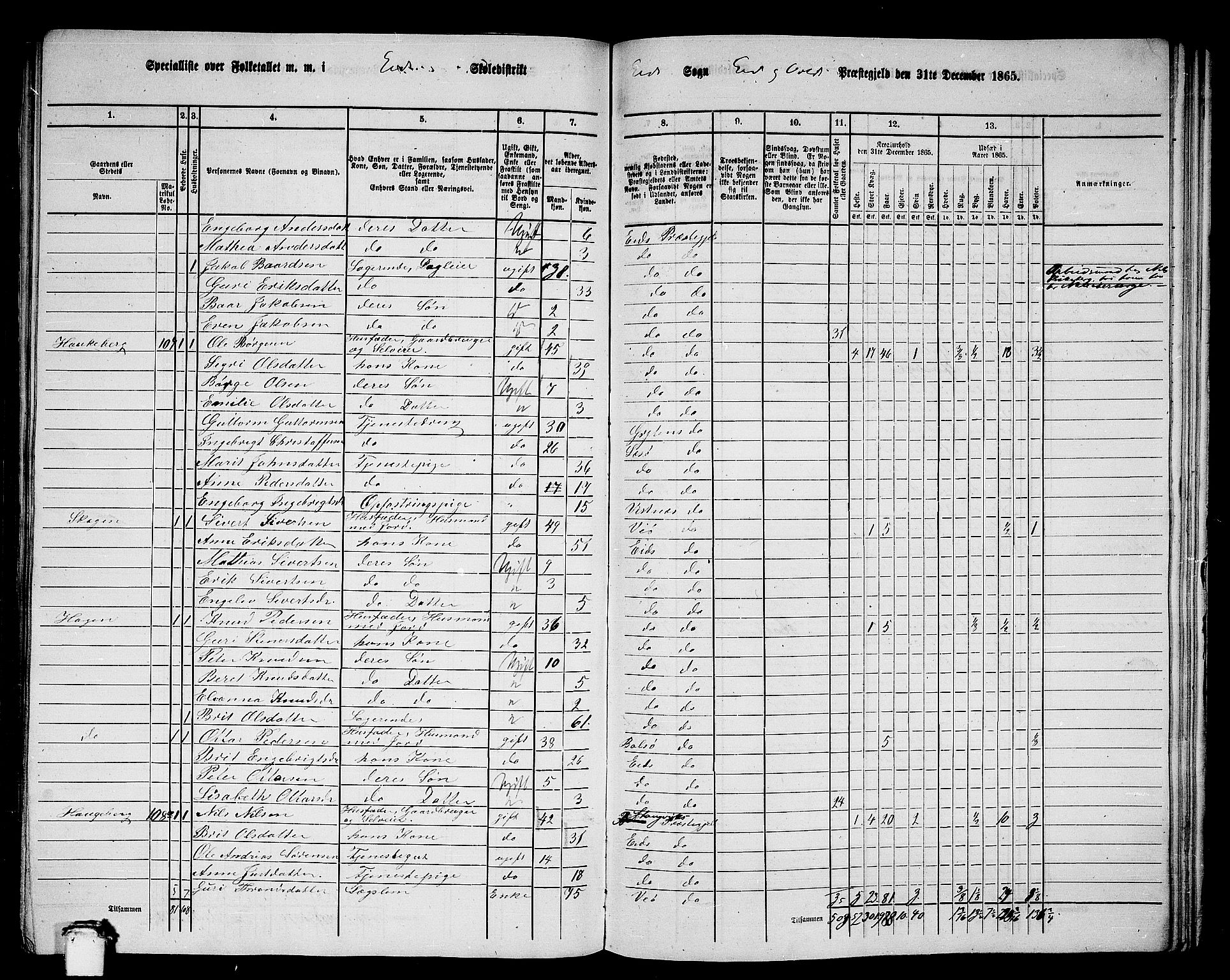 RA, 1865 census for Eid og Vold, 1865, p. 23