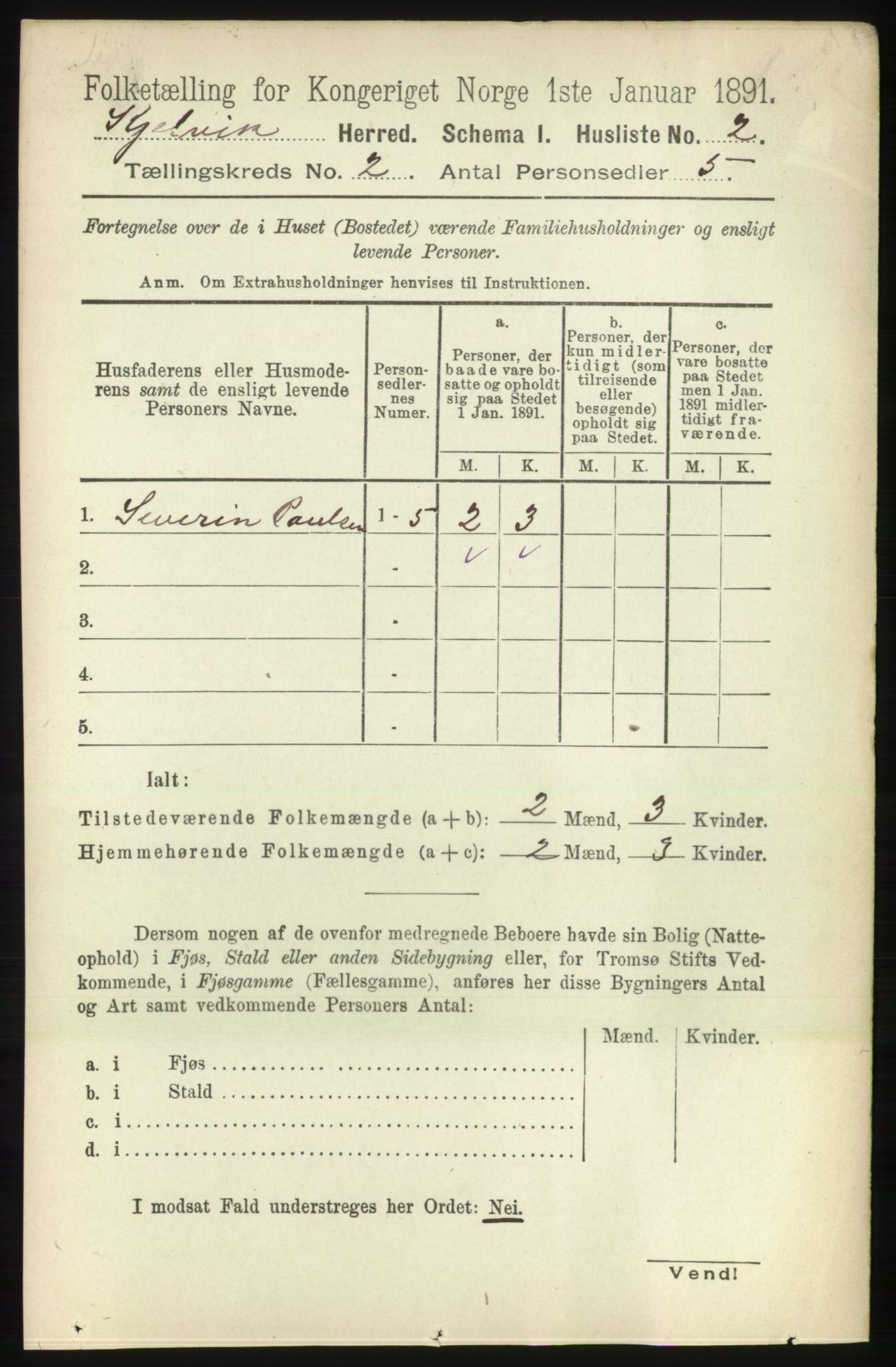 RA, 1891 census for 2019 Kjelvik, 1891, p. 81