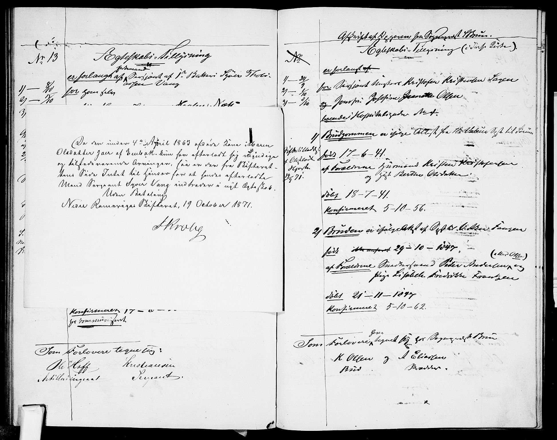 Garnisonsmenigheten Kirkebøker, SAO/A-10846/H/Ha/L0006: Banns register no. I 6, 1856-1872