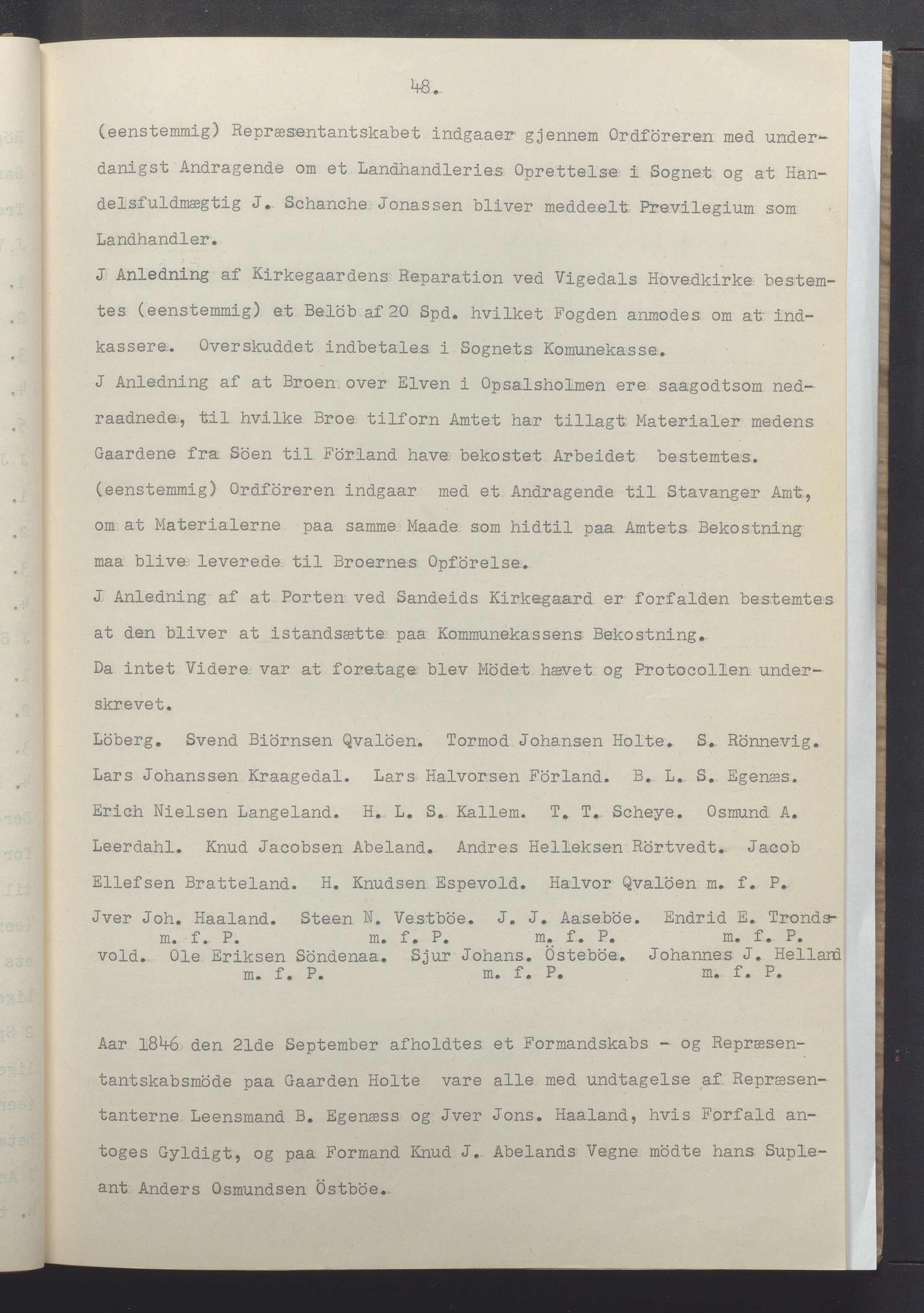 Vikedal kommune - Formannskapet, IKAR/K-100598/A/Ac/L0001: Avskrift av møtebok, 1837-1874, p. 48