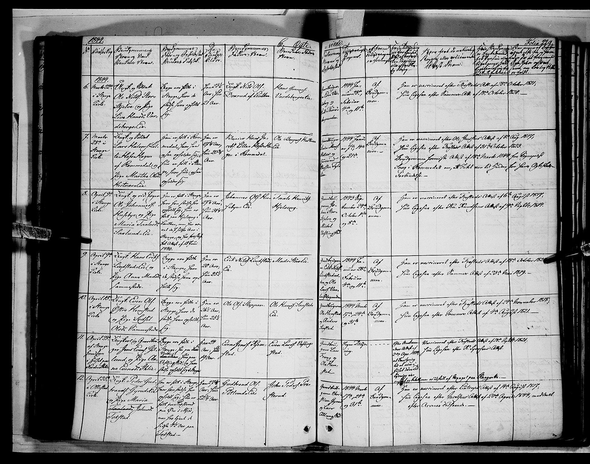 Stange prestekontor, AV/SAH-PREST-002/K/L0010: Parish register (official) no. 10, 1835-1845, p. 229