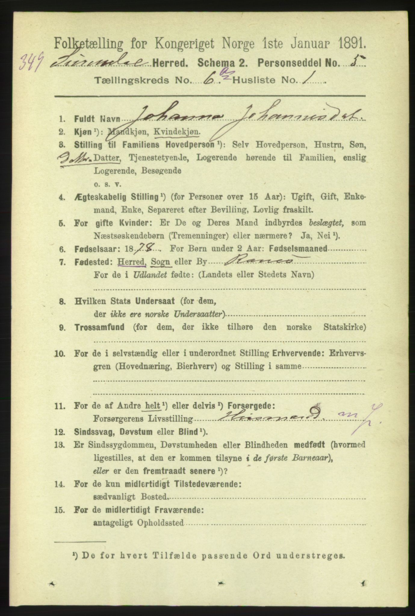 RA, 1891 census for 1566 Surnadal, 1891, p. 1675