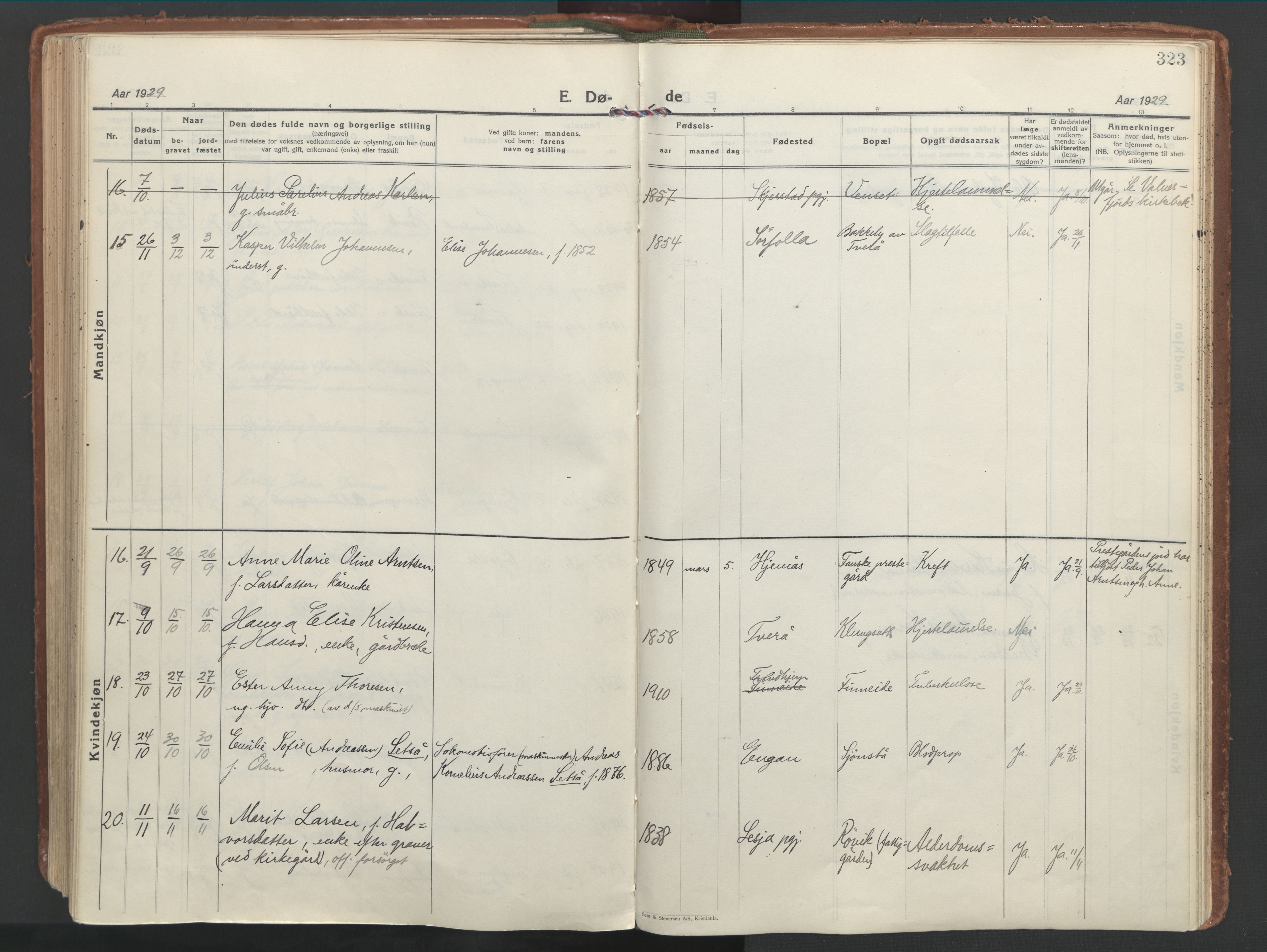 Ministerialprotokoller, klokkerbøker og fødselsregistre - Nordland, AV/SAT-A-1459/849/L0699: Parish register (official) no. 849A10, 1924-1937, p. 323