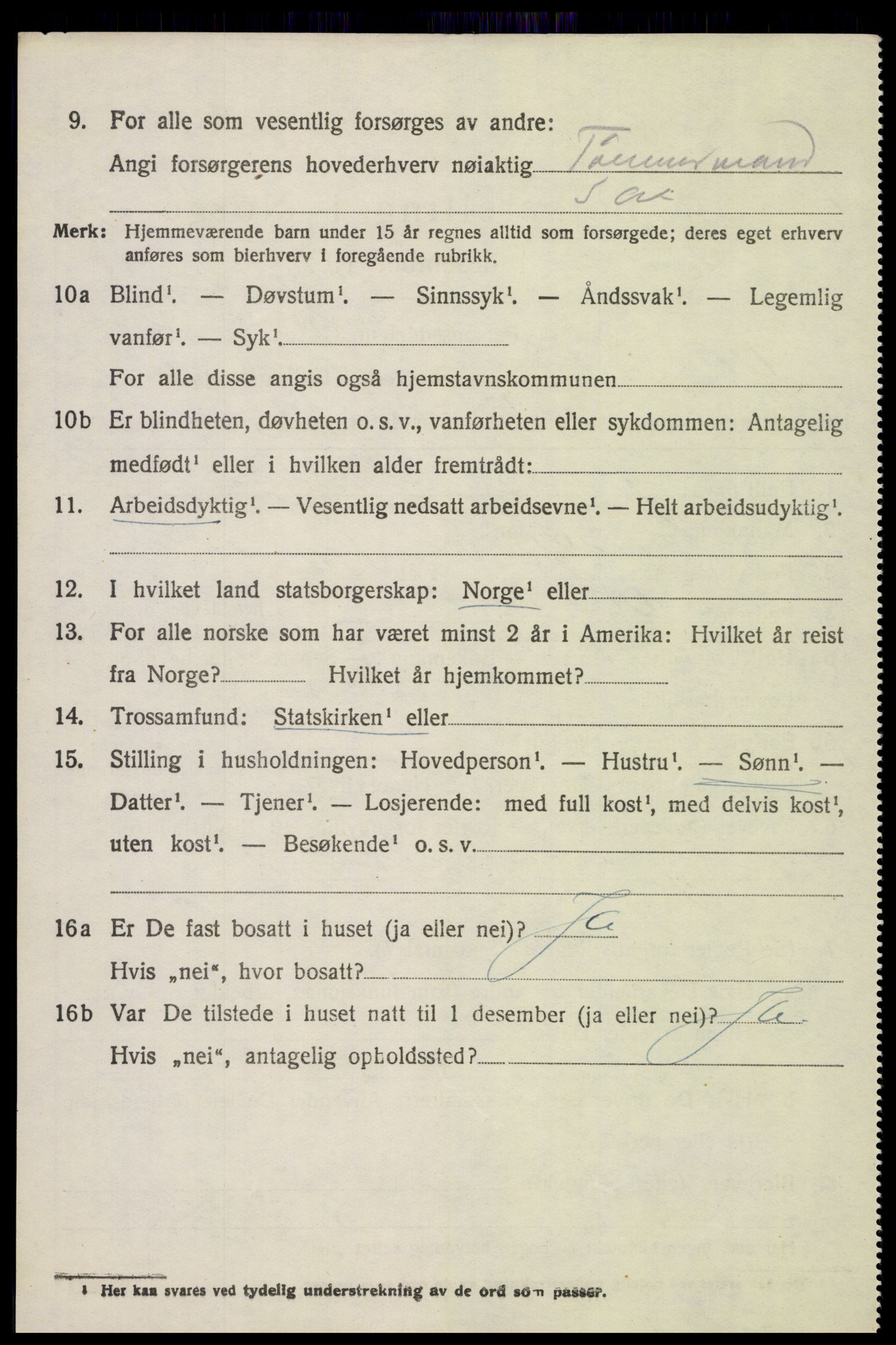 SAH, 1920 census for Vardal, 1920, p. 4576