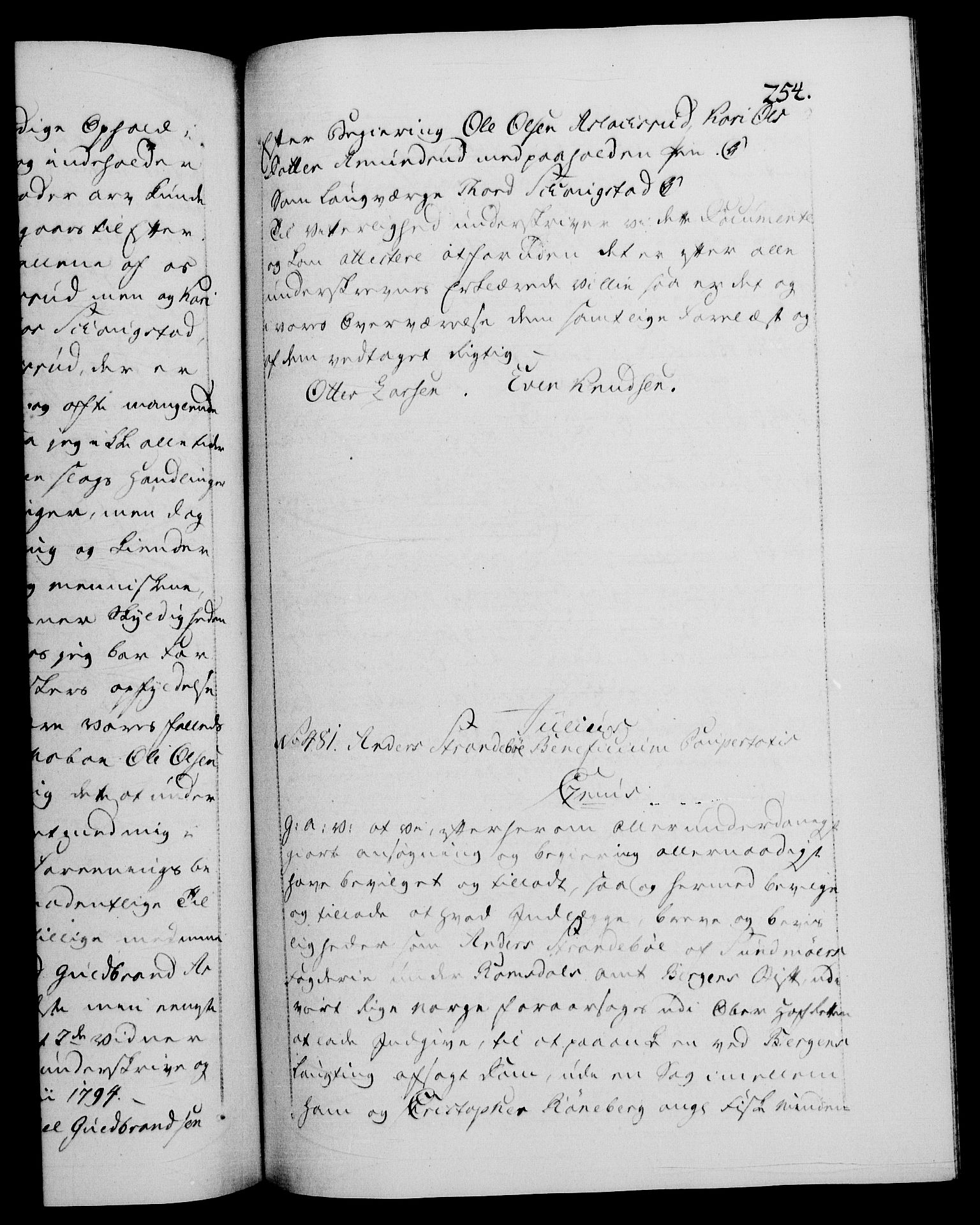 Danske Kanselli 1572-1799, AV/RA-EA-3023/F/Fc/Fca/Fcaa/L0056: Norske registre, 1795-1796, p. 254a