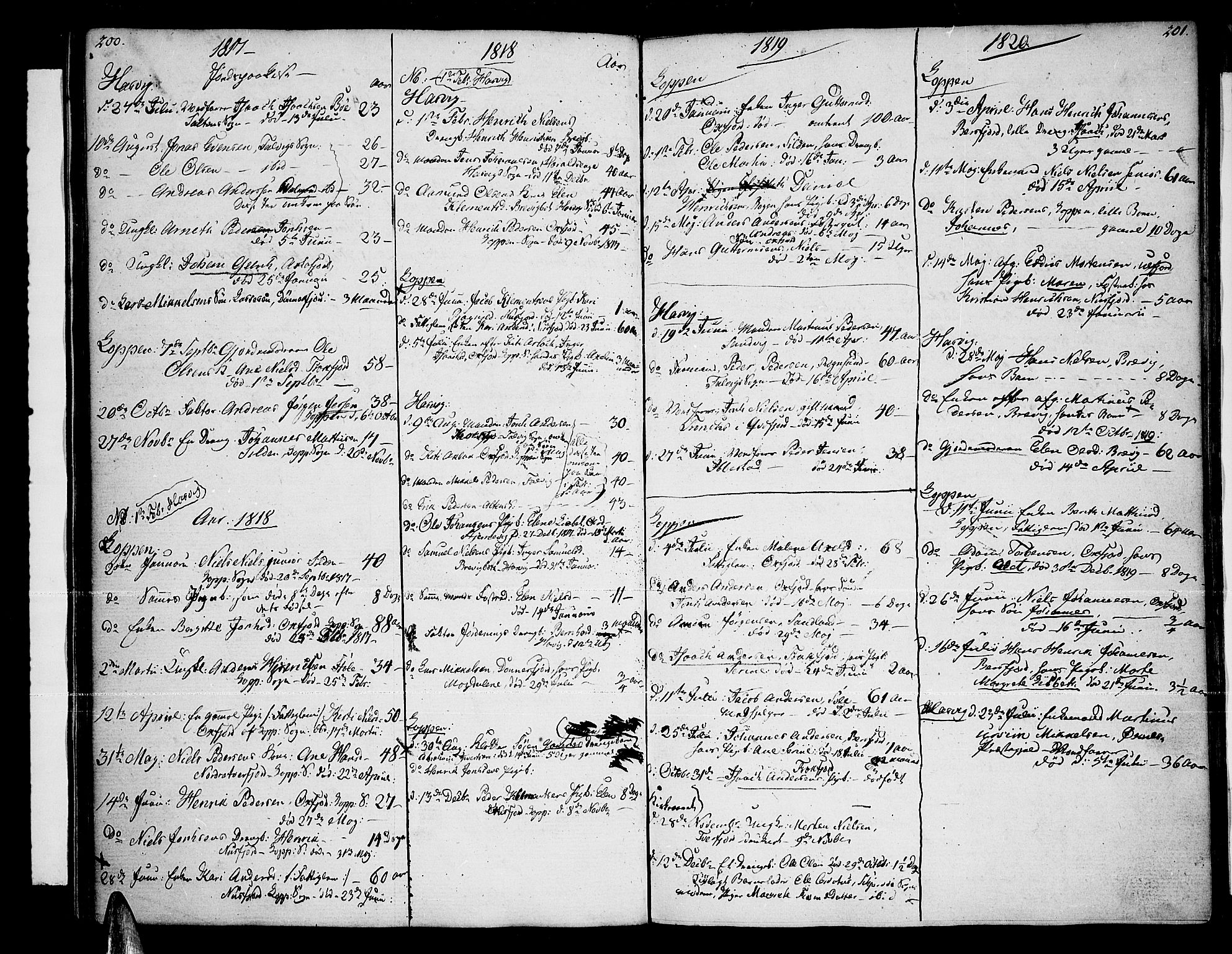 Loppa sokneprestkontor, SATØ/S-1339/H/Ha/L0002kirke: Parish register (official) no. 2, 1785-1821, p. 200-201
