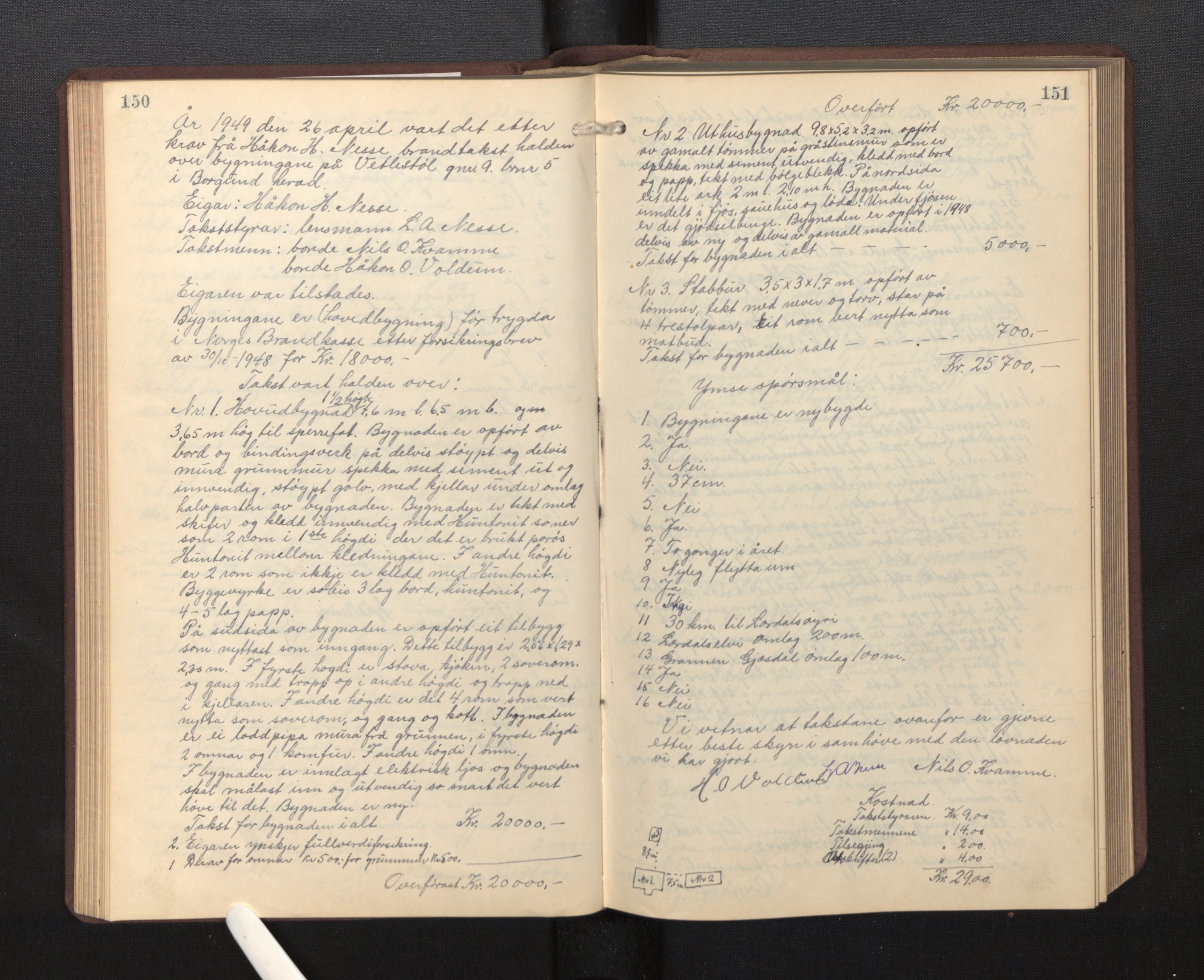 Lensmannen i Borgund, AV/SAB-A-26601/0012/L0002: Branntakstprotokoll, 1929-1933, p. 150-151