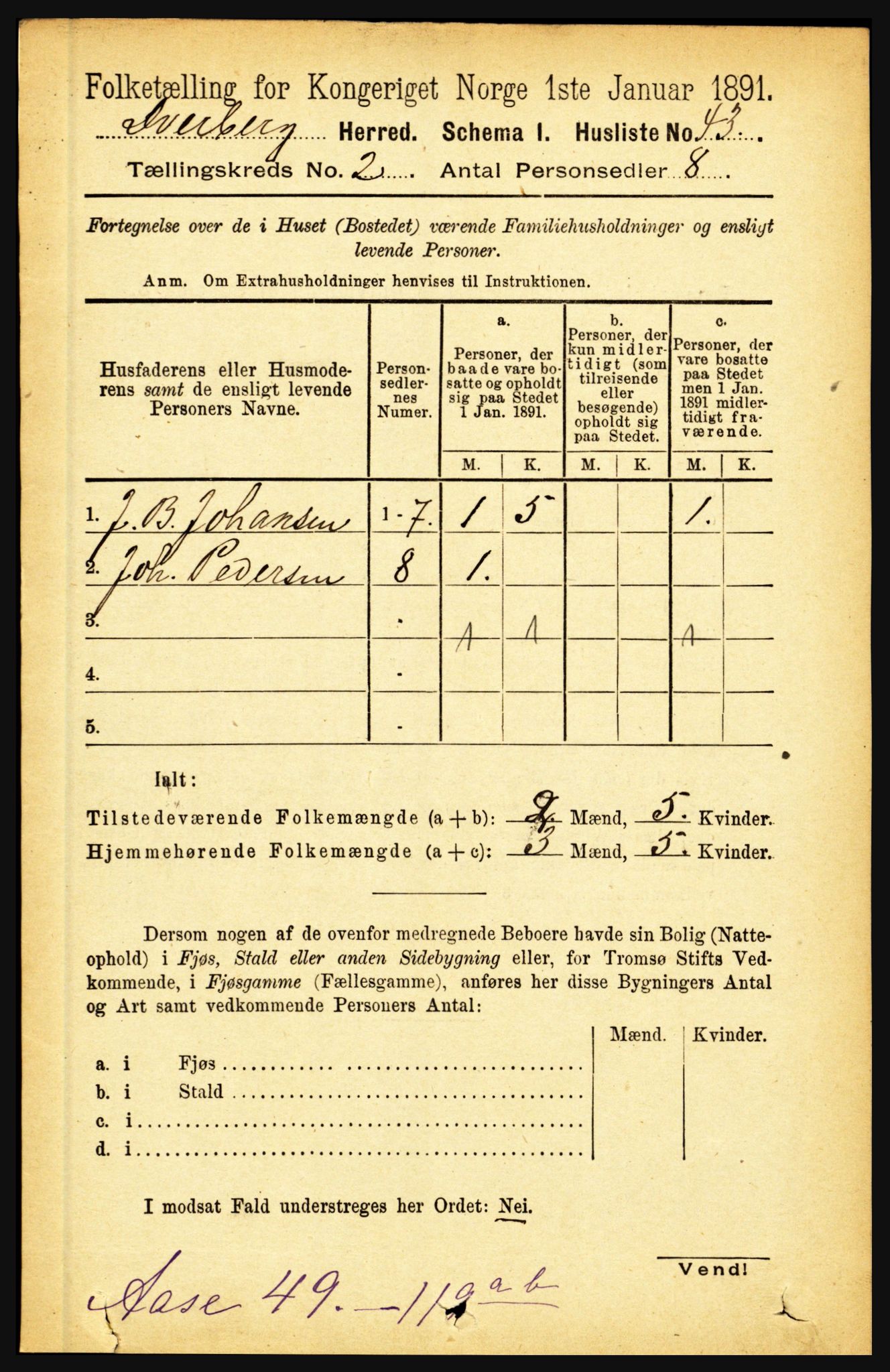 RA, 1891 census for 1872 Dverberg, 1891, p. 620