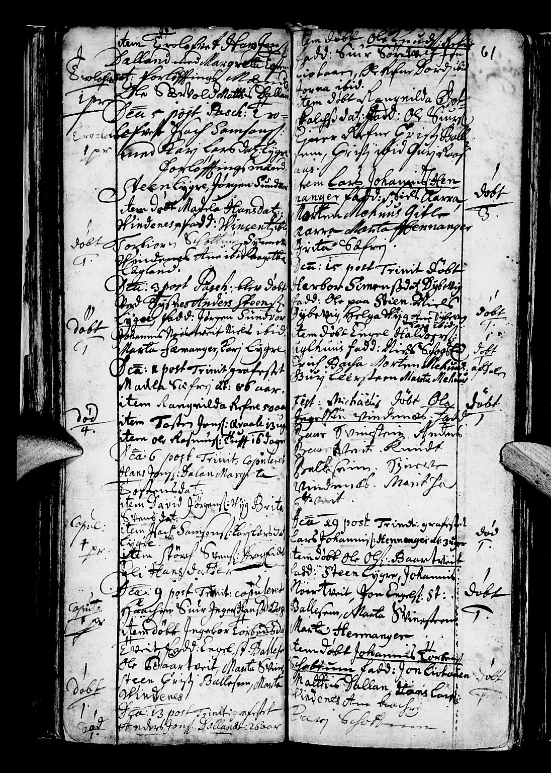 Os sokneprestembete, SAB/A-99929: Parish register (official) no. A 5, 1669-1760, p. 61