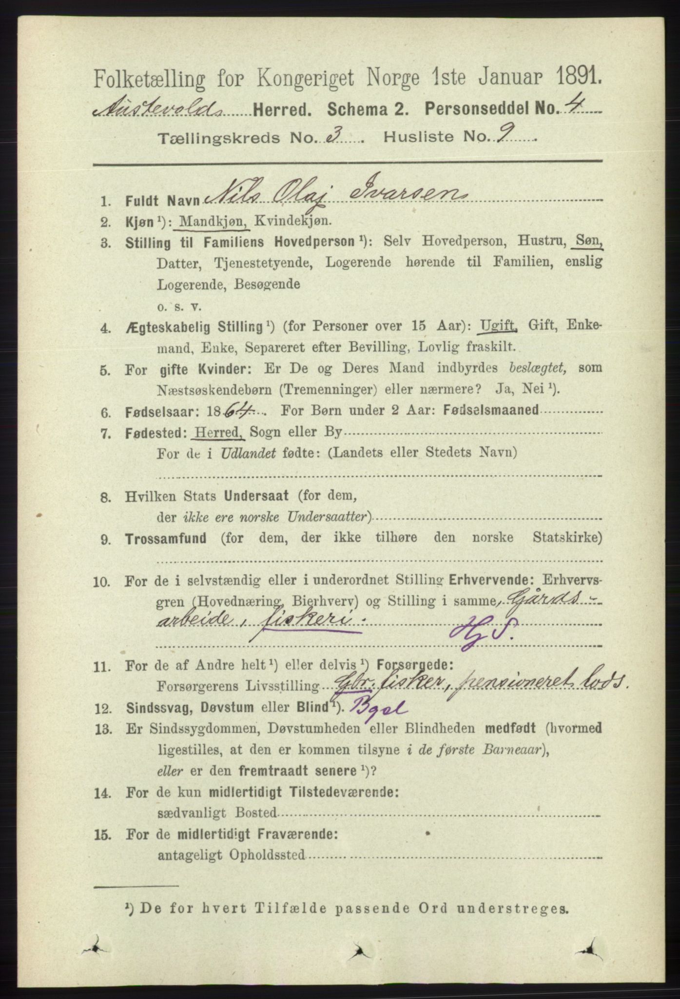 RA, 1891 census for 1244 Austevoll, 1891, p. 1010