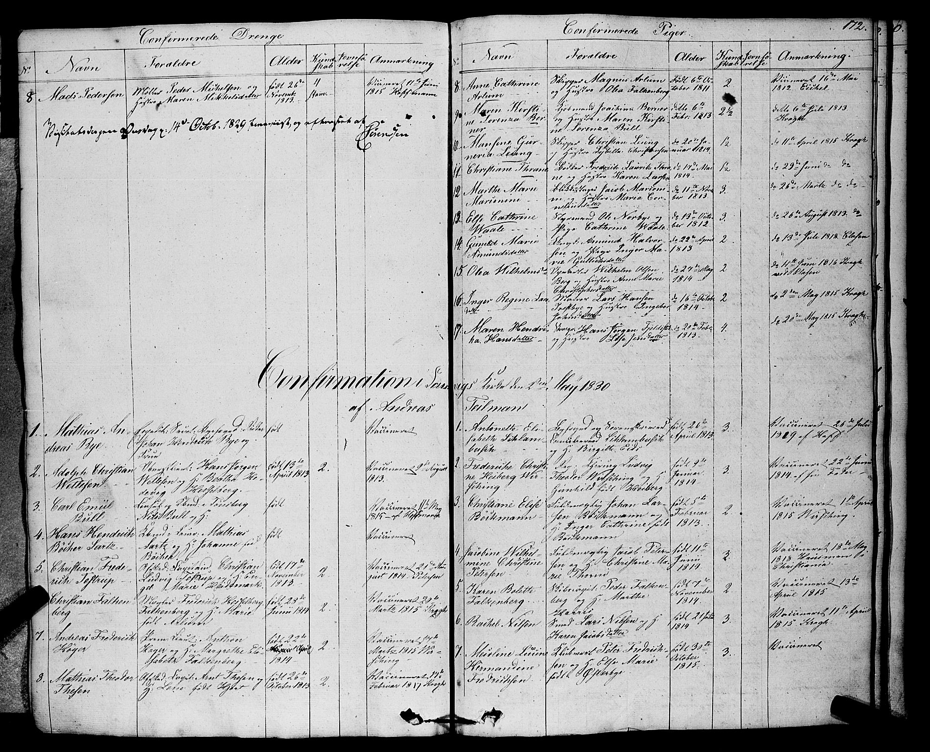 Larvik kirkebøker, SAKO/A-352/F/Fa/L0002: Parish register (official) no. I 2, 1825-1847, p. 172