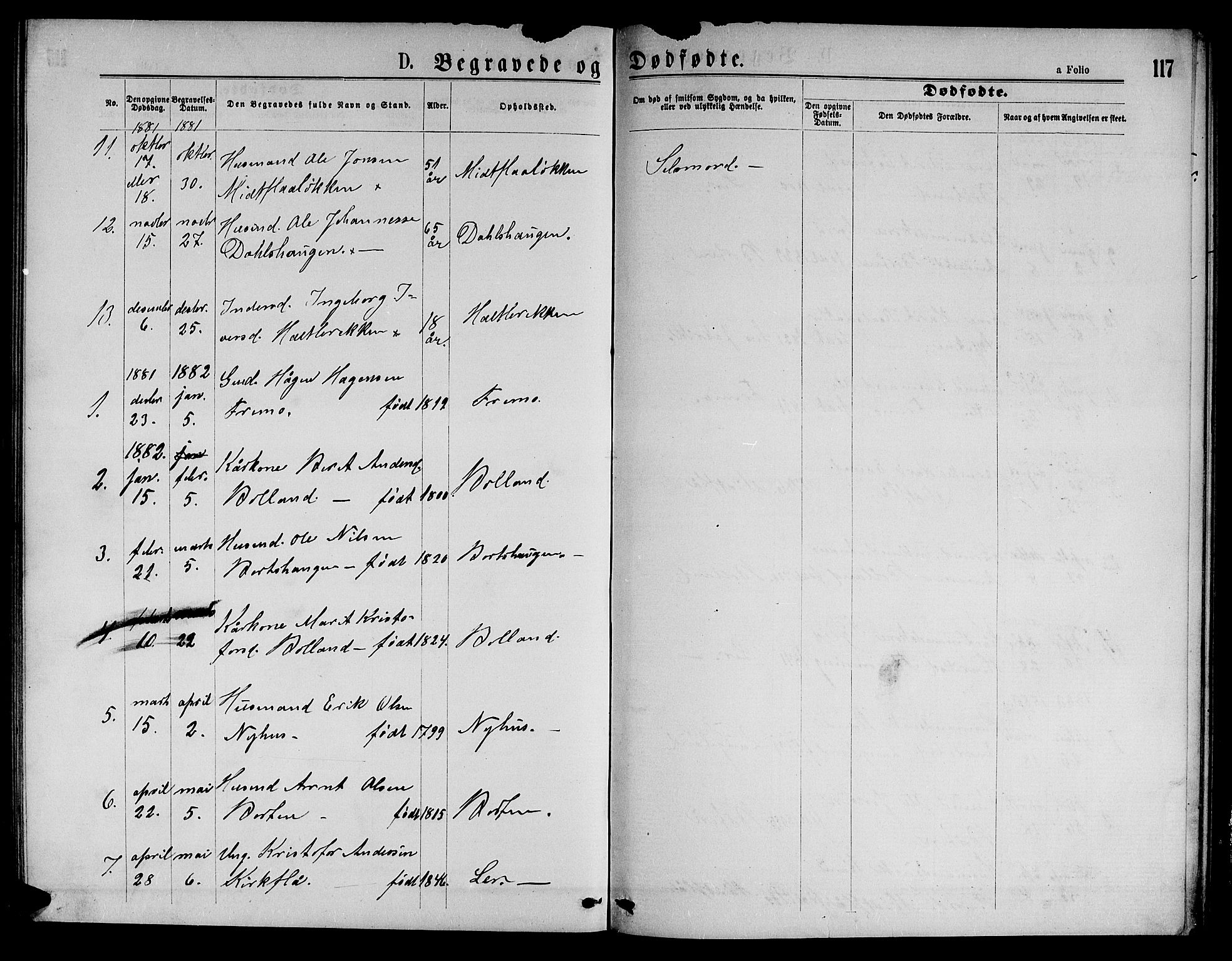 Ministerialprotokoller, klokkerbøker og fødselsregistre - Sør-Trøndelag, SAT/A-1456/693/L1122: Parish register (copy) no. 693C03, 1870-1886, p. 117
