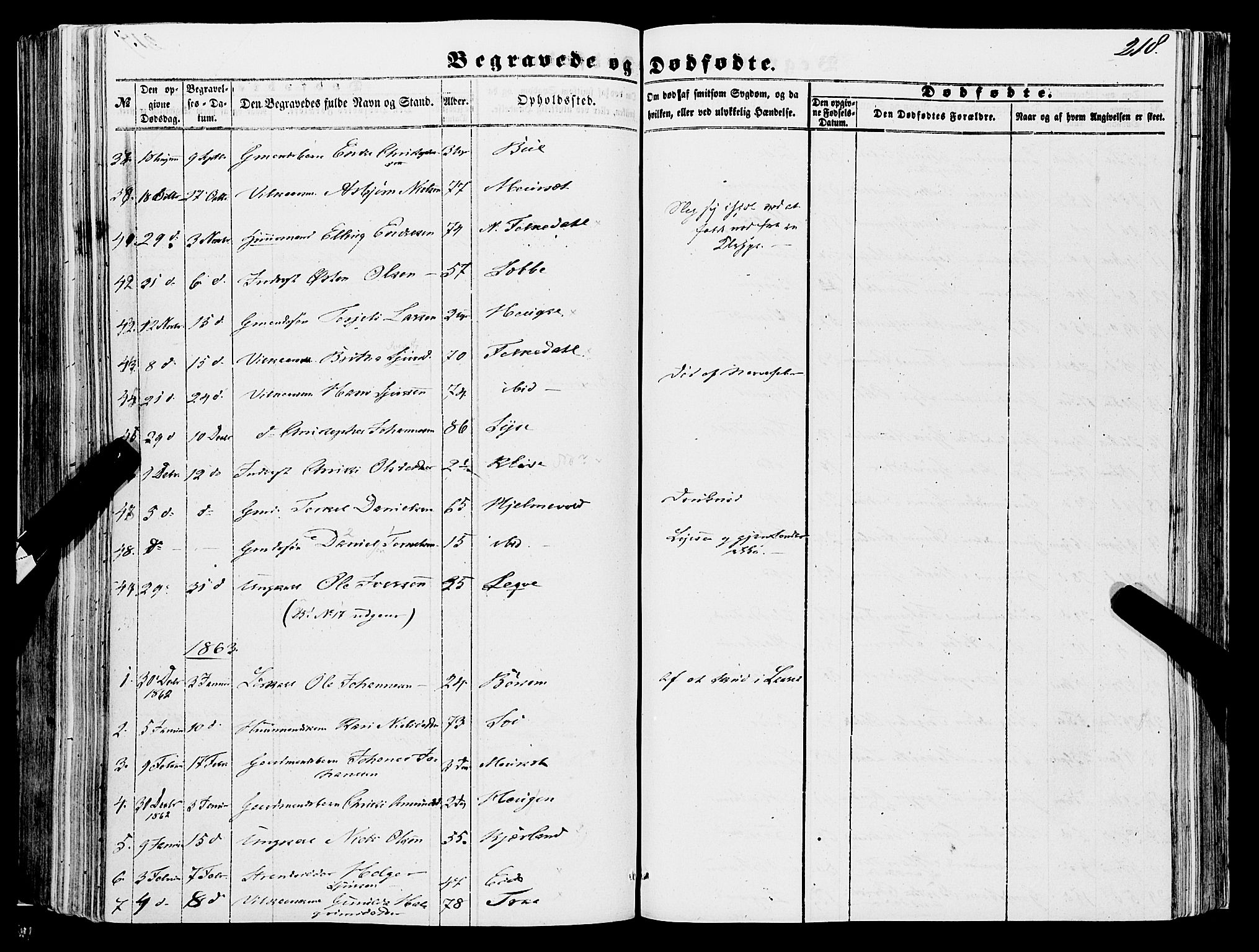 Ulvik sokneprestembete, AV/SAB-A-78801/H/Haa: Parish register (official) no. A 13, 1853-1863, p. 218