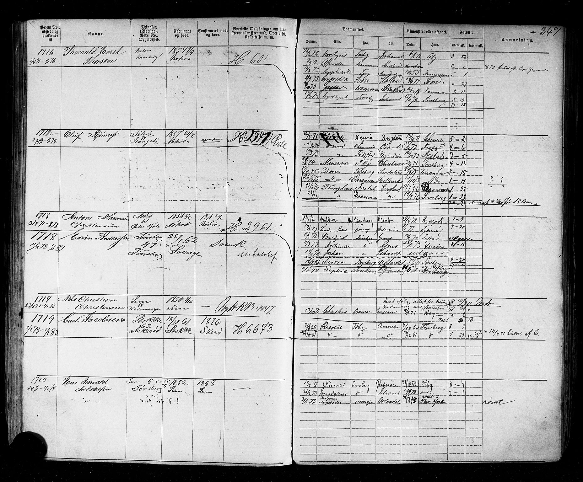 Tønsberg innrulleringskontor, AV/SAKO-A-786/F/Fb/L0002: Annotasjonsrulle Patent nr. 1-2635, 1869-1877, p. 384