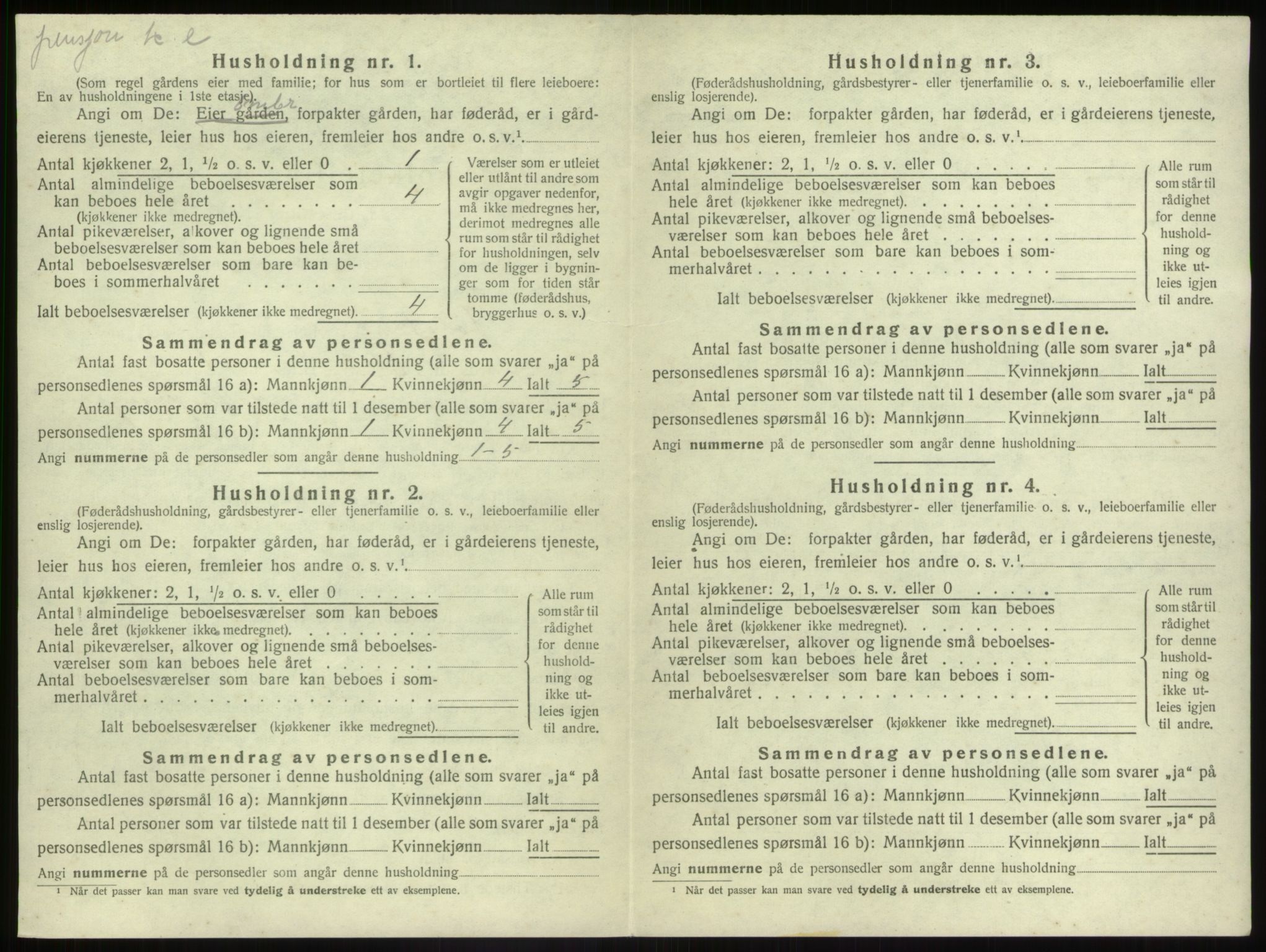 SAB, 1920 census for Jølster, 1920, p. 912