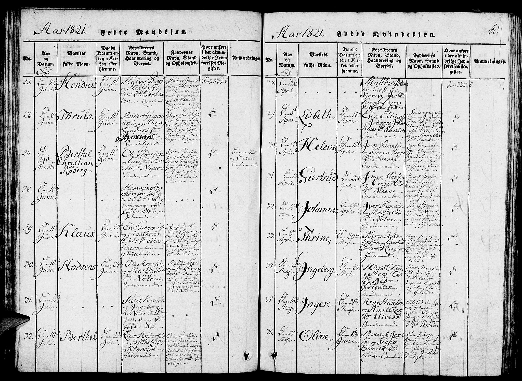 Gulen sokneprestembete, AV/SAB-A-80201/H/Haa/Haaa/L0018: Parish register (official) no. A 18, 1816-1825, p. 50